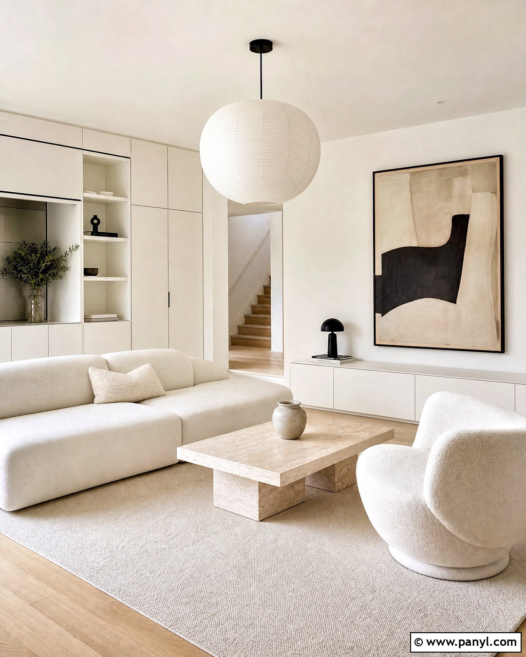 White Minimalist Living Room - 20 white interior design ideas