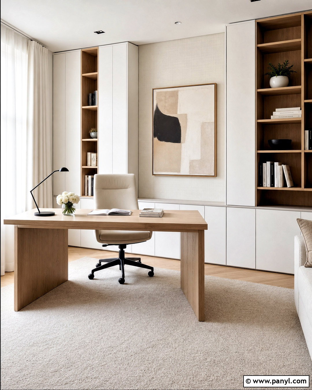 White Modern Home Office - 20 white modern interior ideas