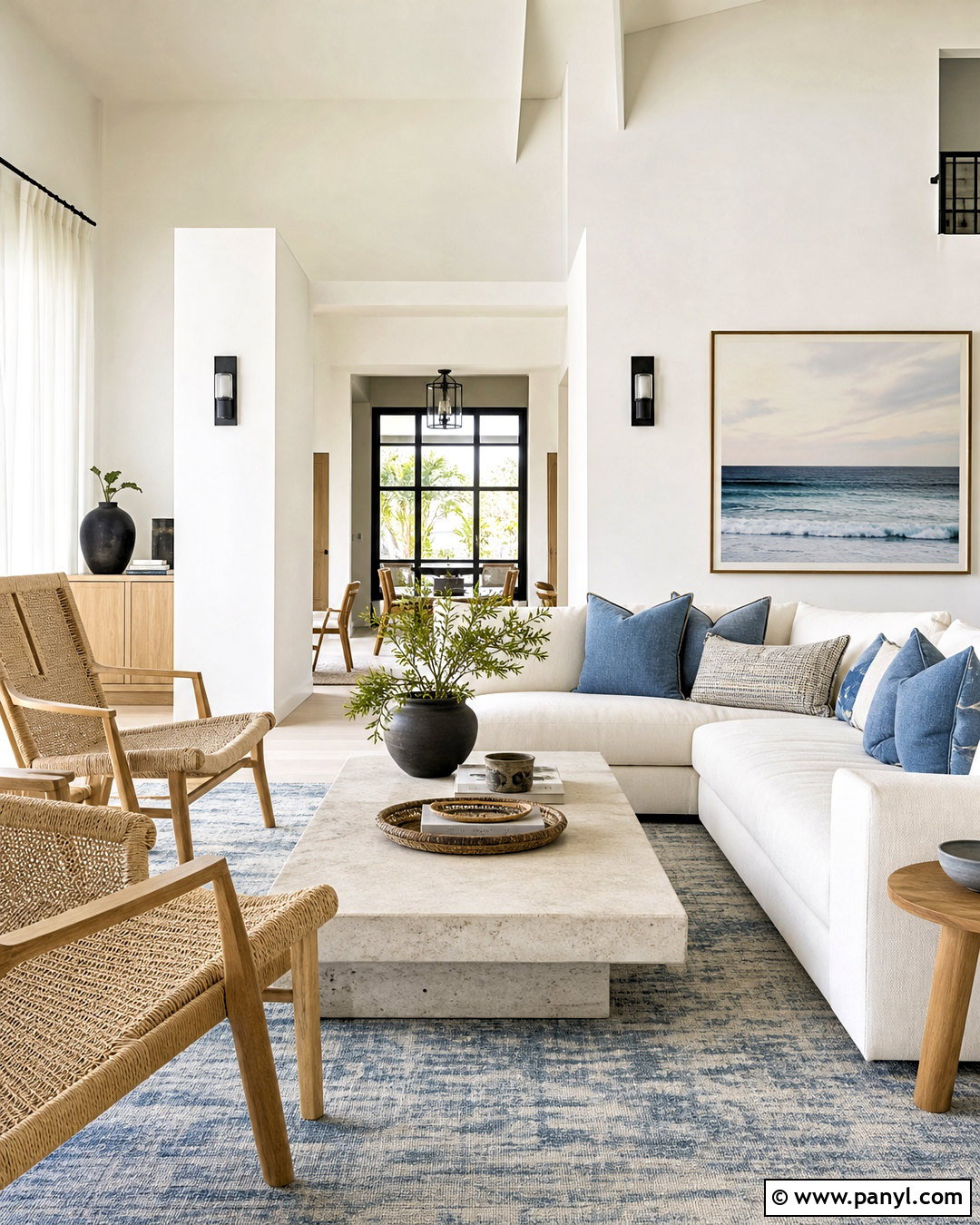 White Modern Interior With Coastal Accents - 20 white modern interior ideas