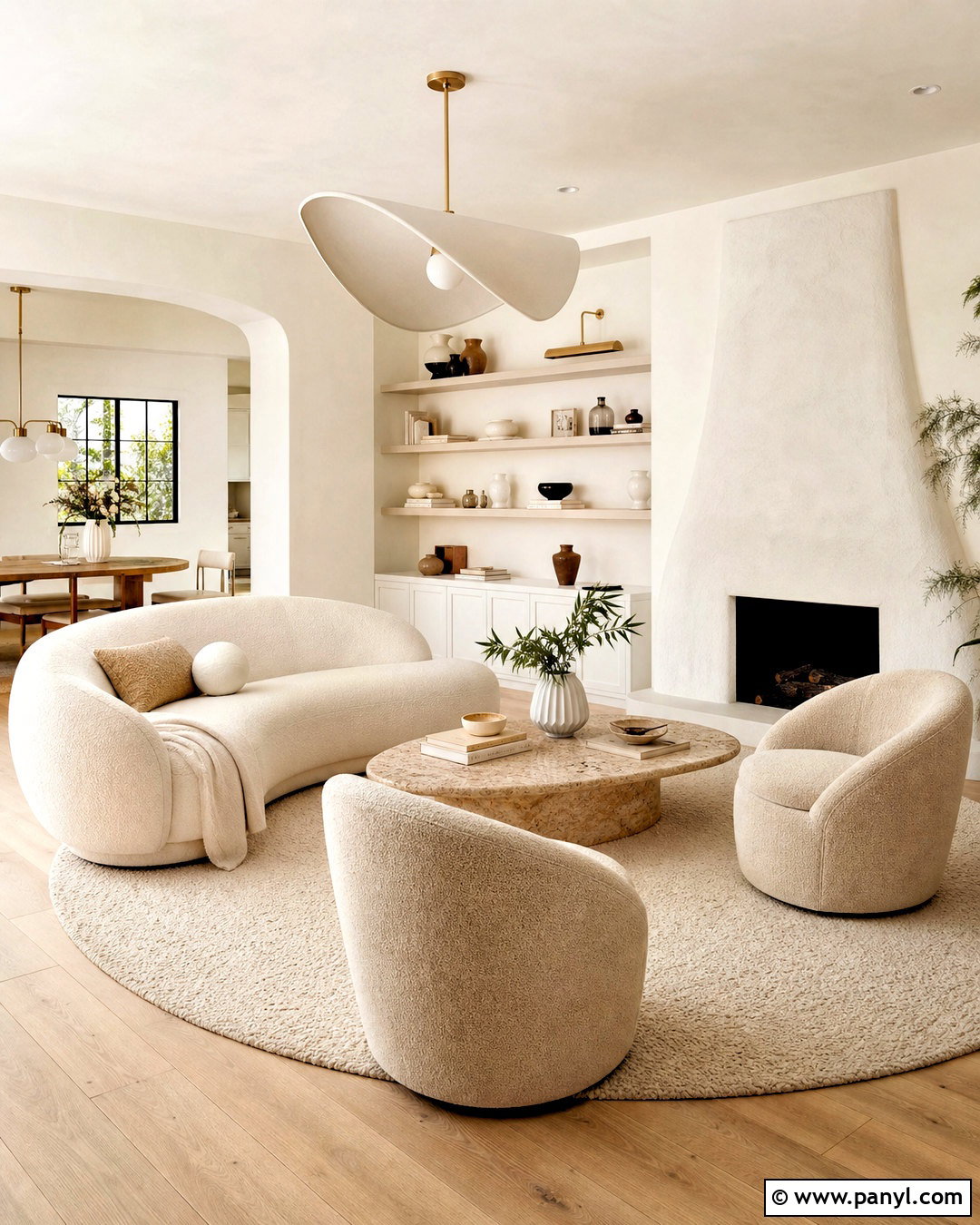 White Modern Interior With Curved Furniture - 20 white modern interior ideas