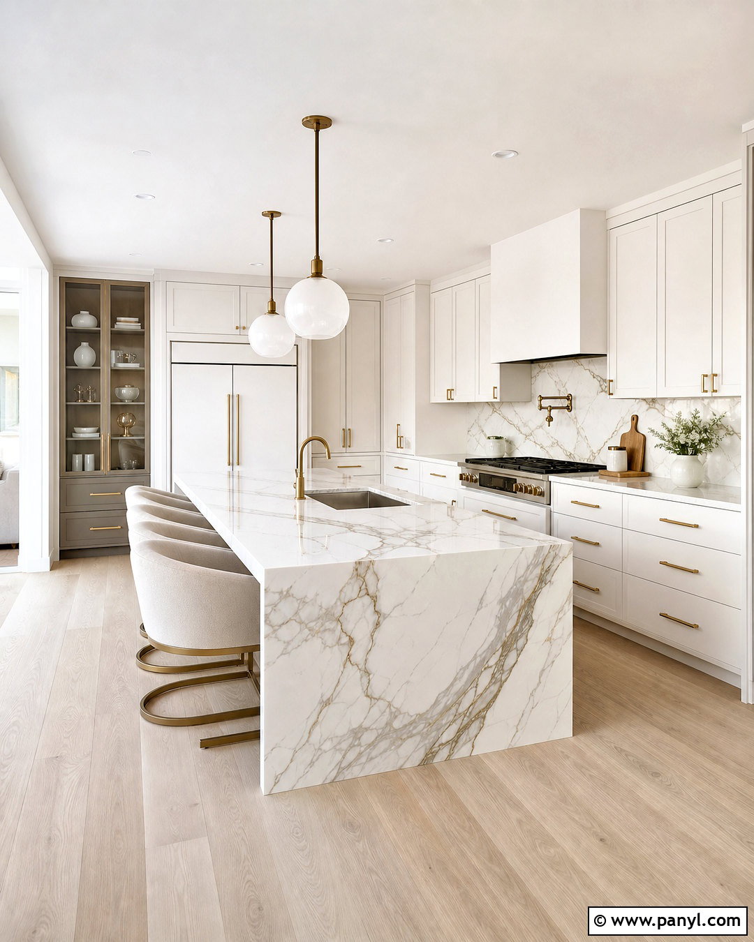 White Modern Kitchen With Marble - 20 white modern interior ideas