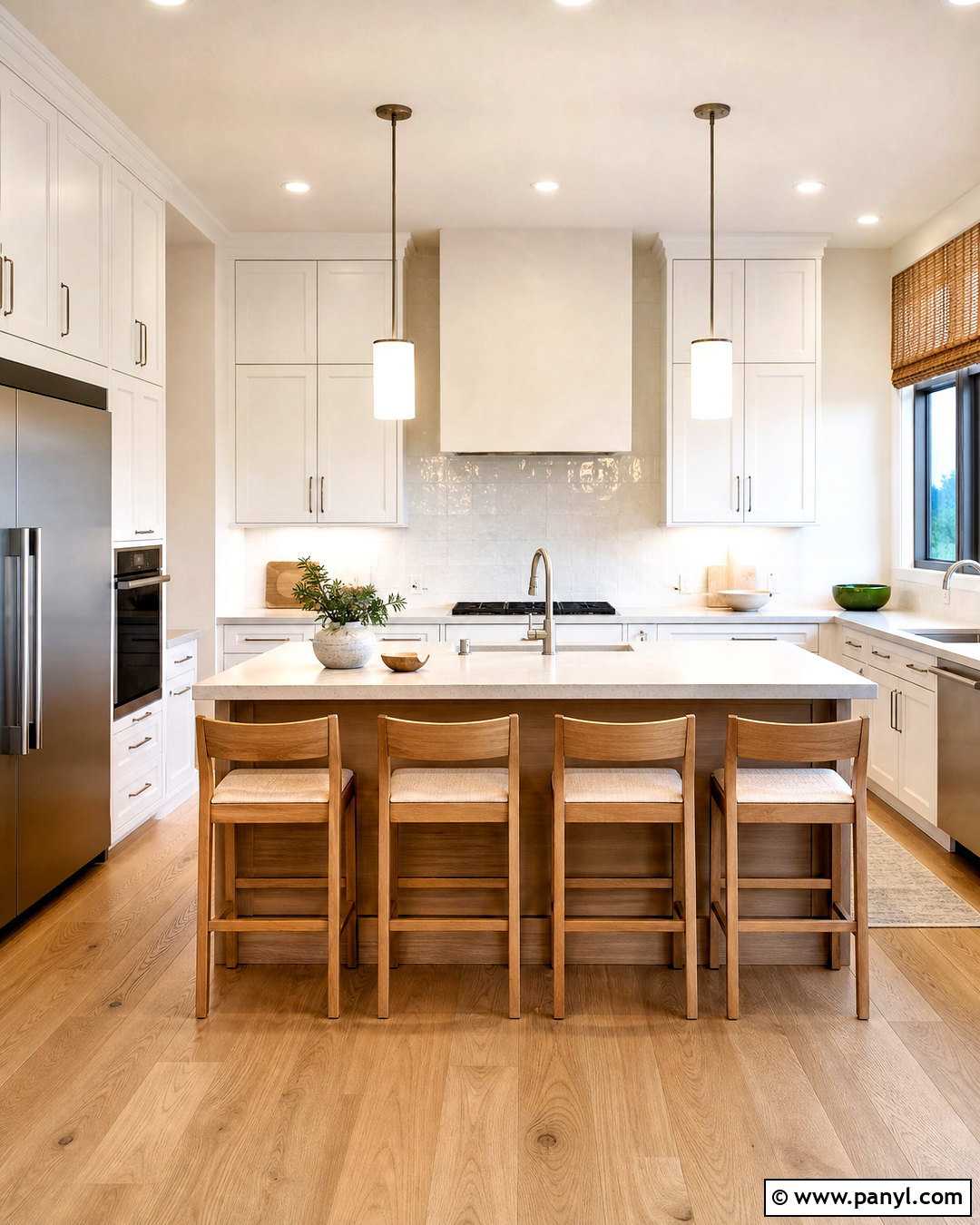 White Modern Kitchen With Oak Cabinets - 20 white modern interior ideas