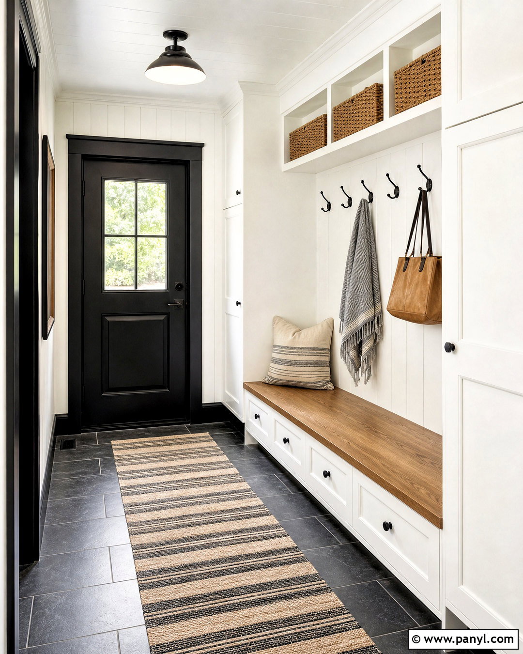 White Mudroom With Black Trim - 20 white room black trim ideas