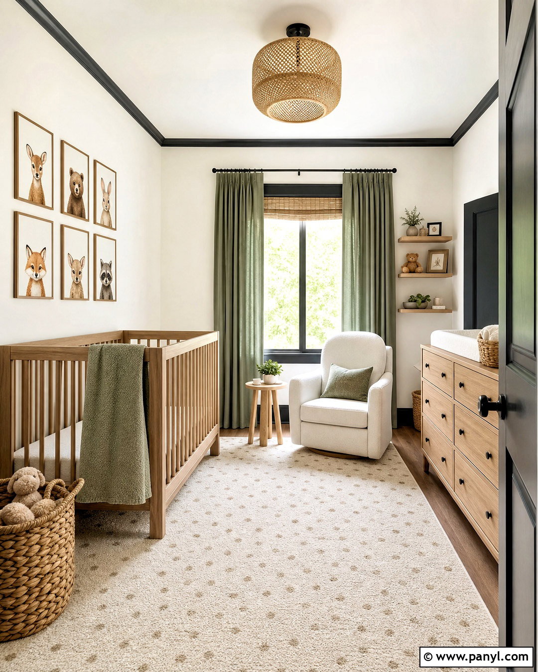 White Nursery With Soft Black Trim - 20 white room black trim ideas