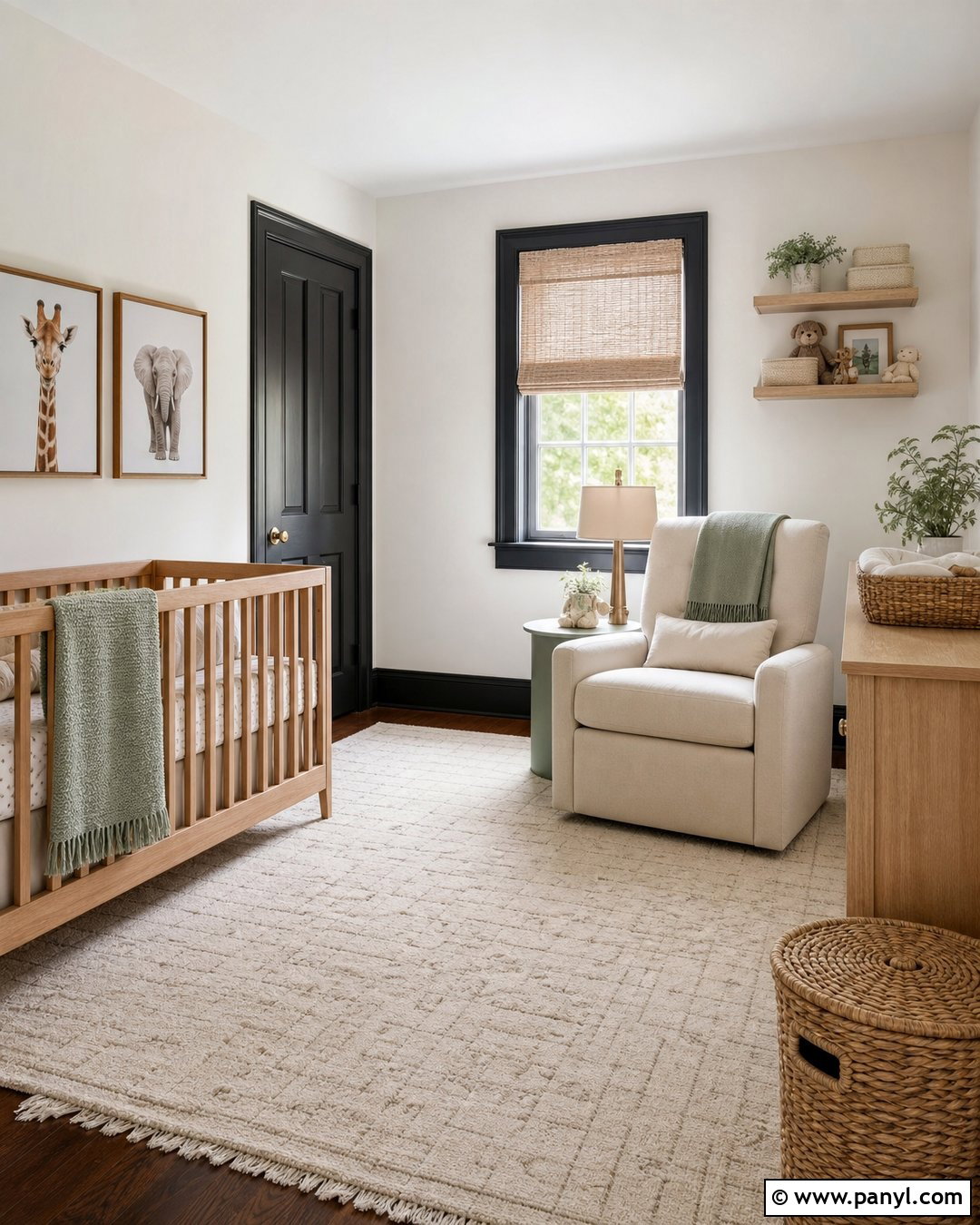 White Nursery With Soft Black Trim - 25 White Wall With Black Trim Ideas