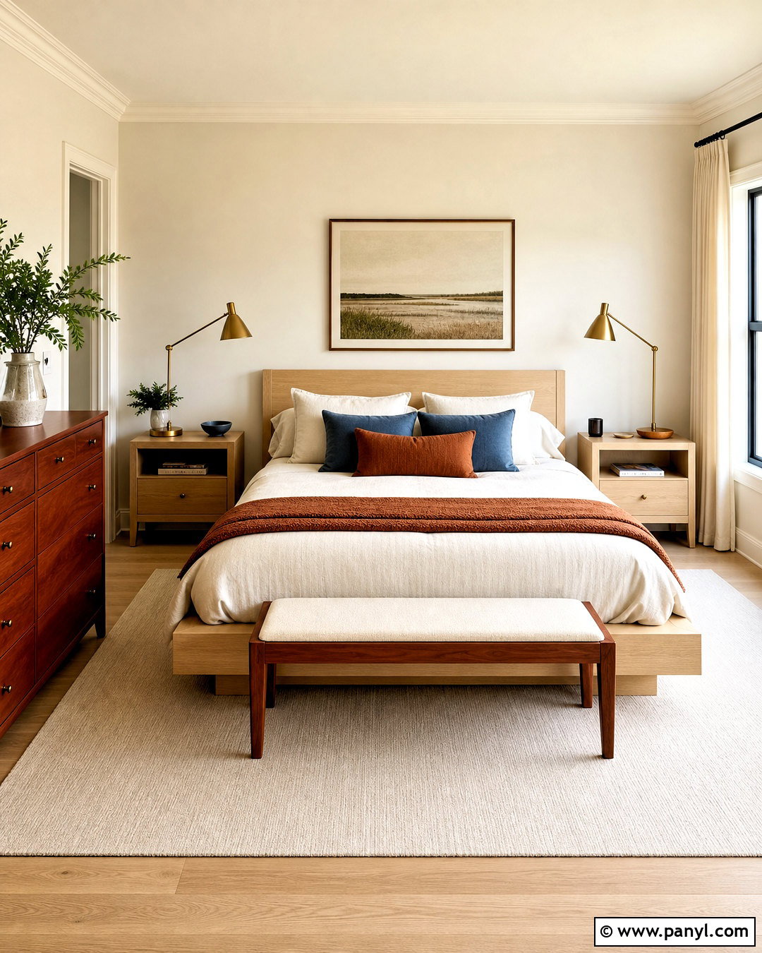 White Oak And Cherry Bedroom - 20 wood combination interior ideas