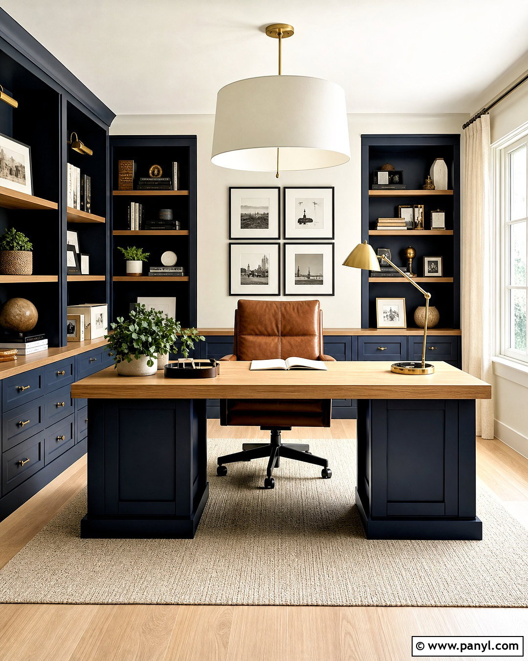 White Oak And Navy Painted Wood Combination - 20 wood color combination ideas