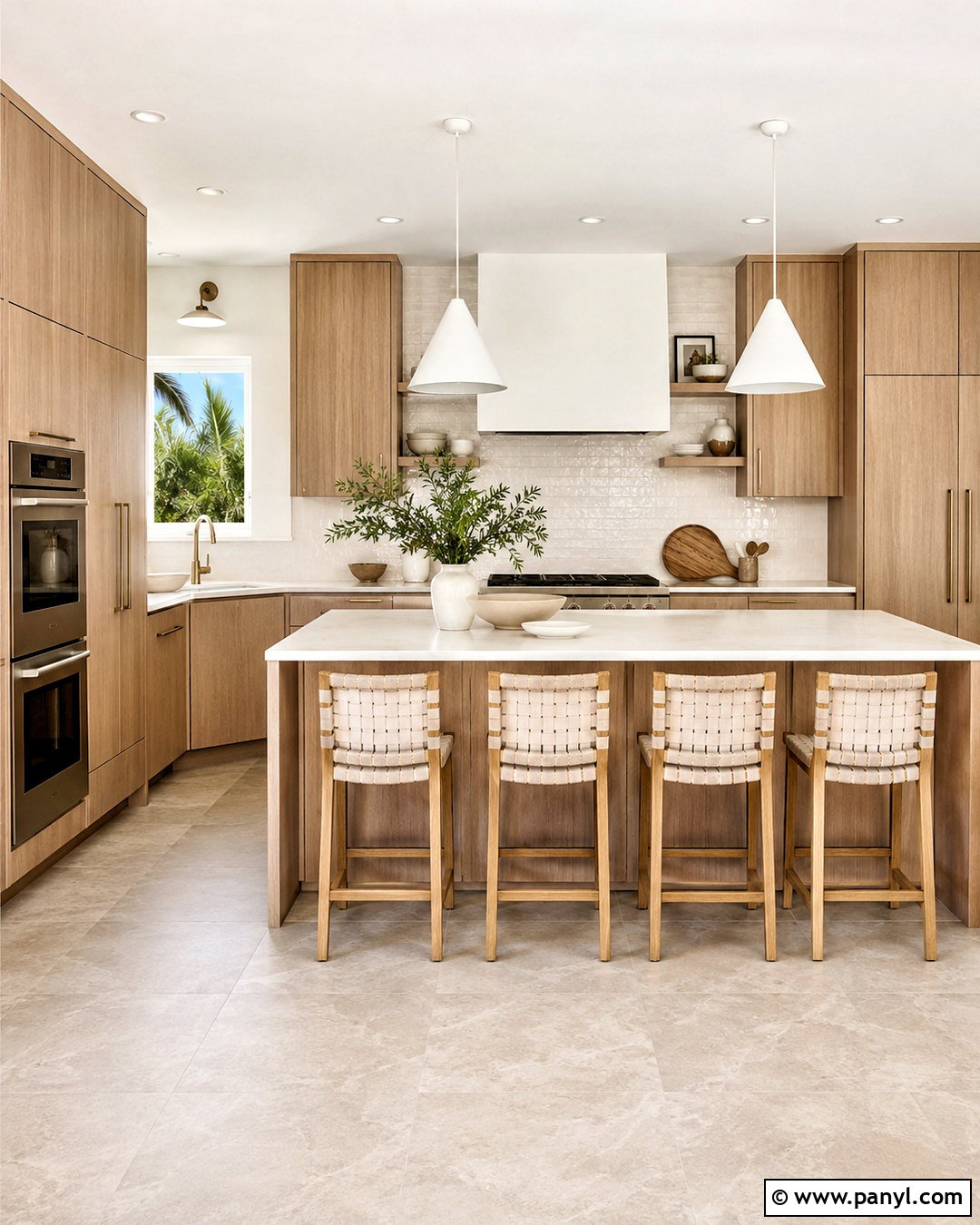 White Oak Beach House Kitchen - 20 modern beach house interior design ideas