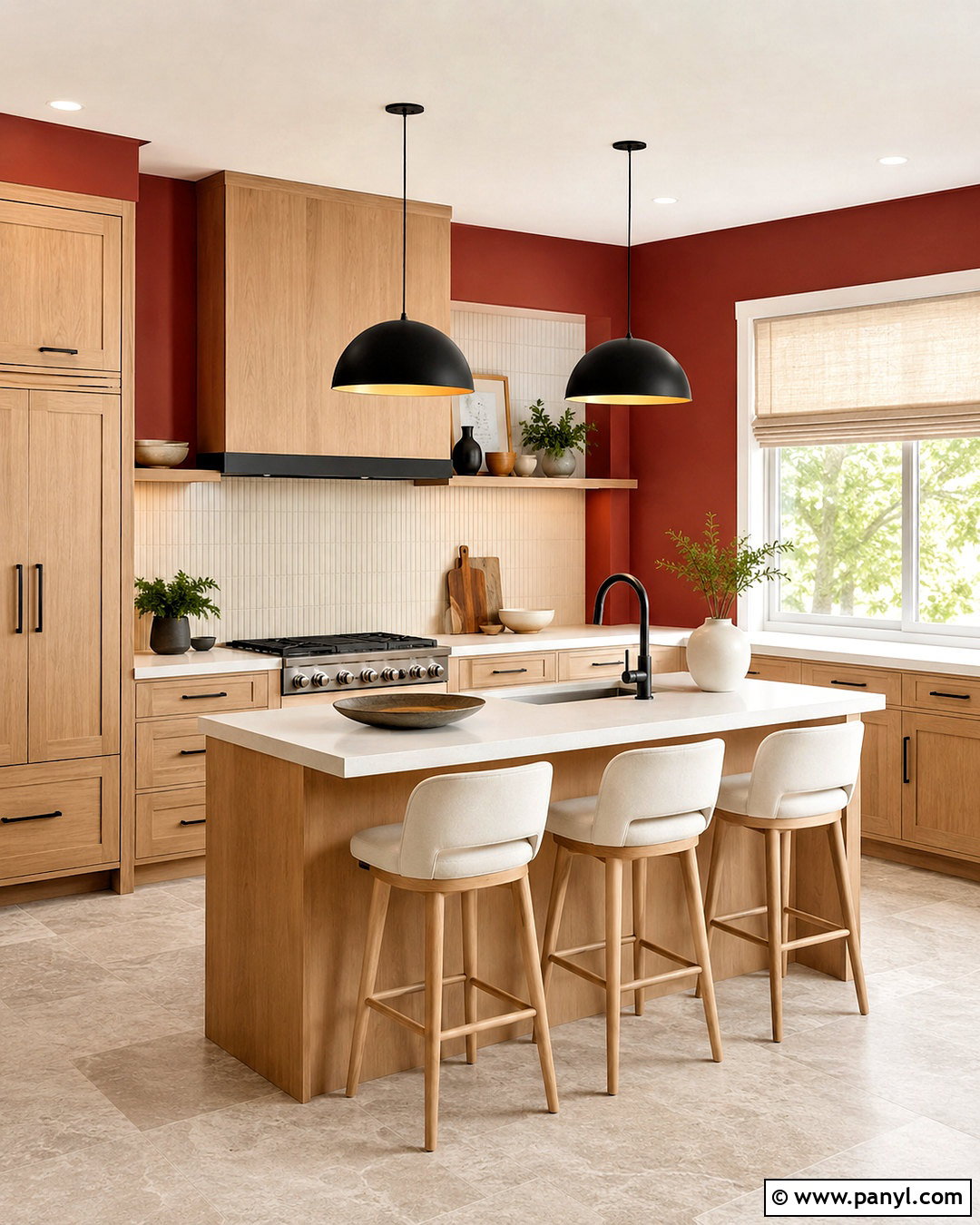 White Oak Cabinets With Red Walls - 20 What Color Cabinets Go With Red Walls