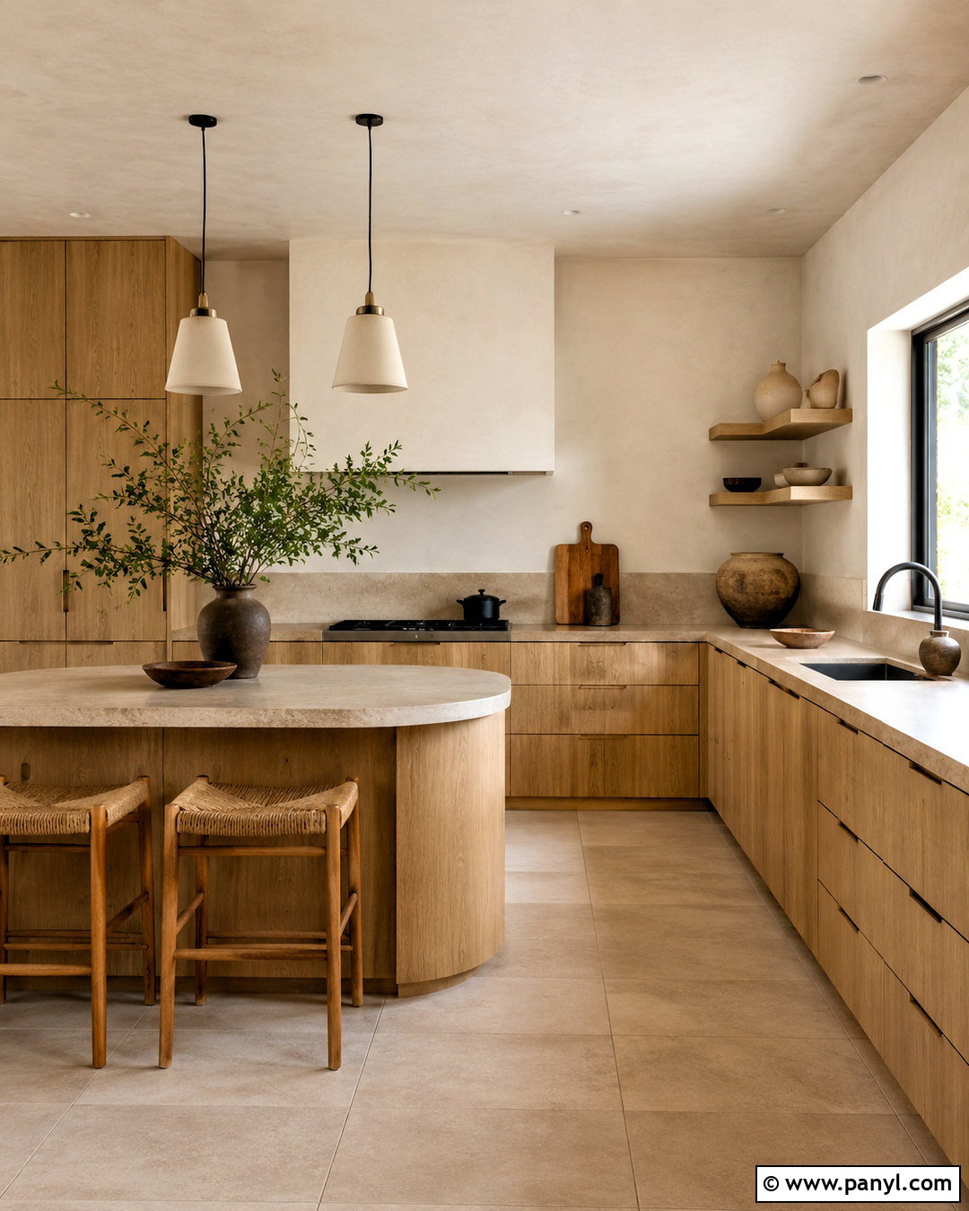 White Oak Japandi Kitchen - 20 light color kitchen ideas