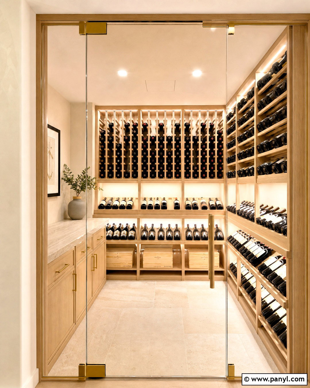 White Oak Wine Cellar - 20 simple wine cellar ideas