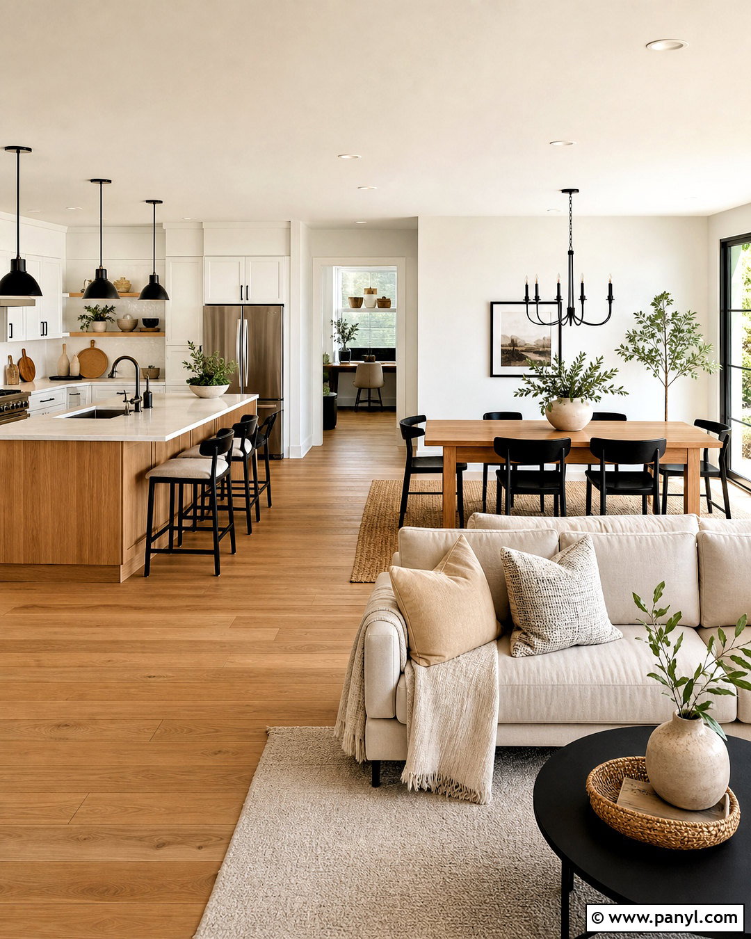 White Open-Concept Interior - 20 white interior design ideas
