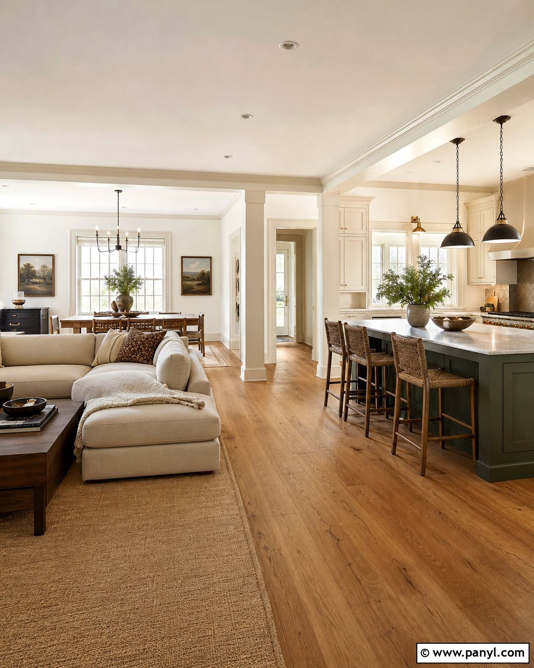 White Open Floor Plan With Cream Trim - 30 white walls with cream trim ideas