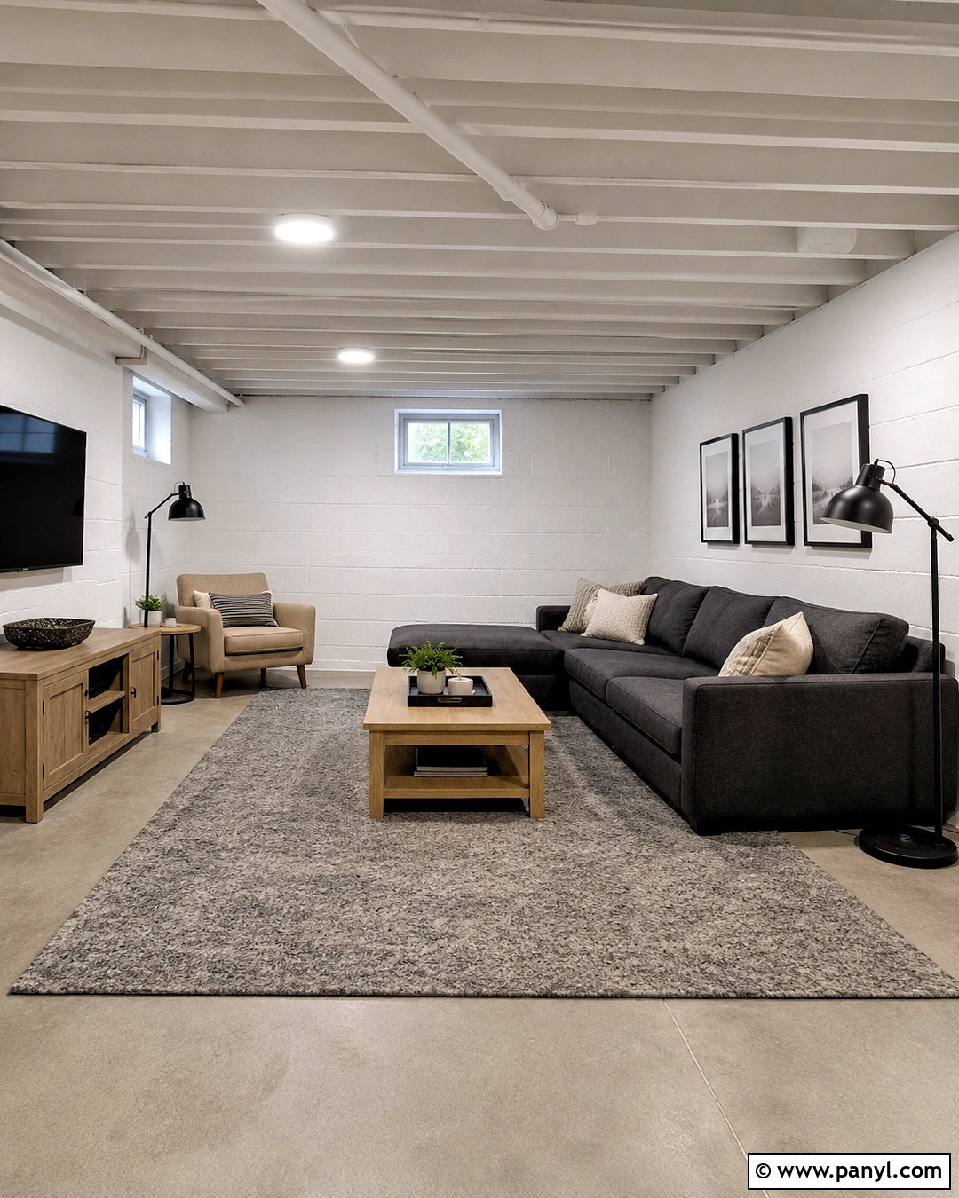 White Painted Basement Walls - 20 cheap basement wall ideas