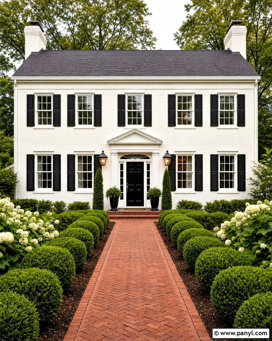 White Painted Brick Colonial House - 20 white painted brick exterior ideas