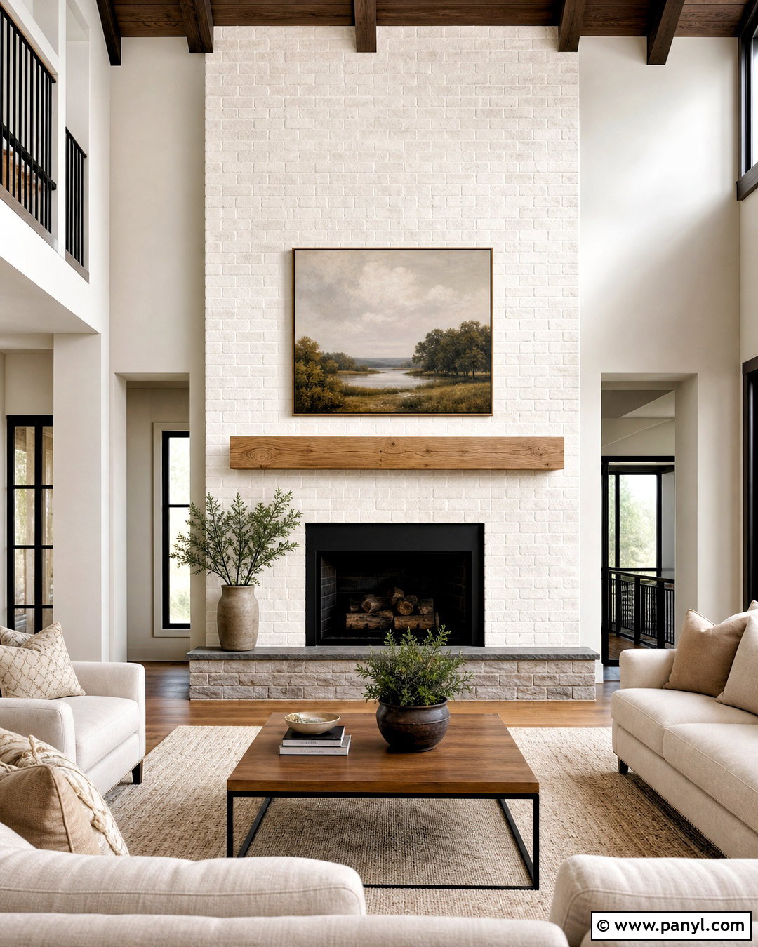 White Painted Brick Fireplace - 20 full wall brick fireplace makeover ideas