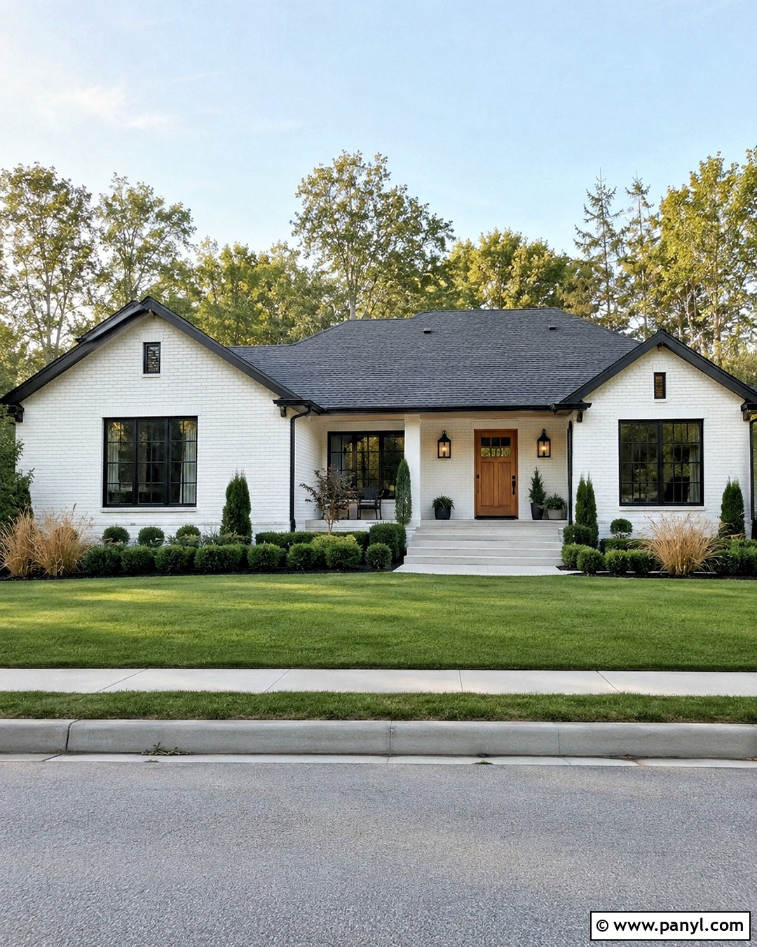 White Painted Brick Ranch House - 20 painted brick house exterior before and after ideas