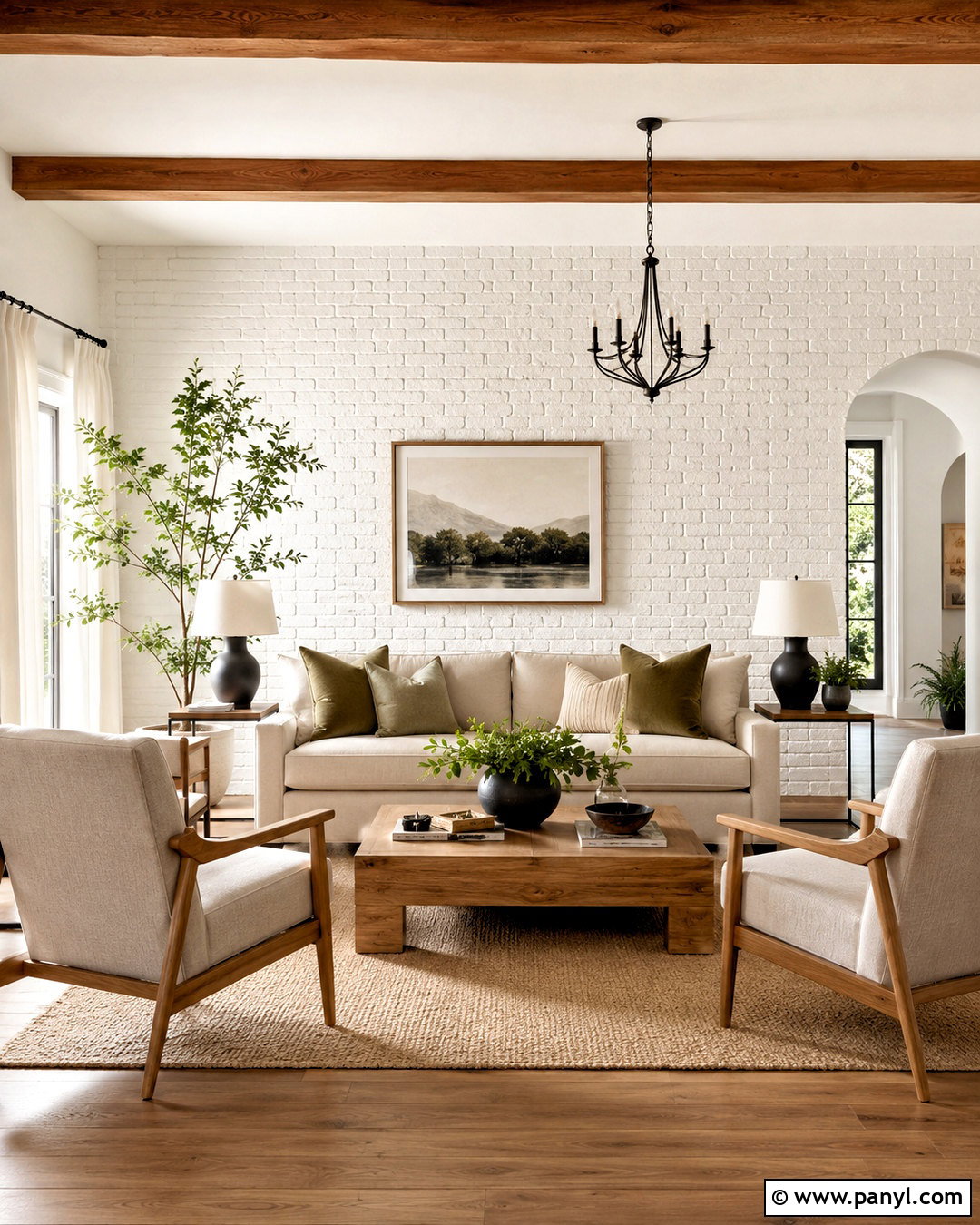 White Painted Brick Wall Living Room - 20 painted brick walls living room ideas