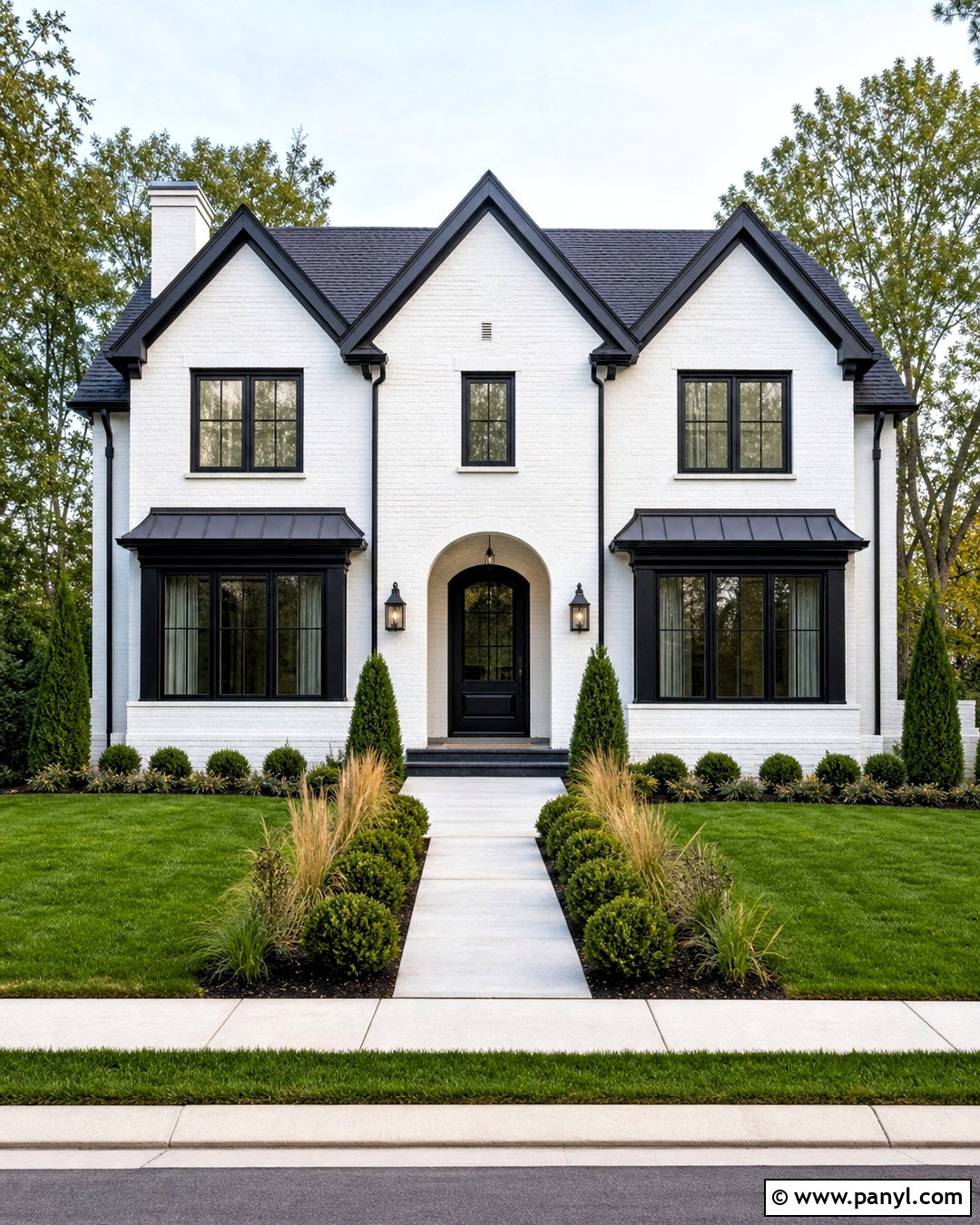 White Painted Brick With Black Trim - 20 white painted brick exterior ideas