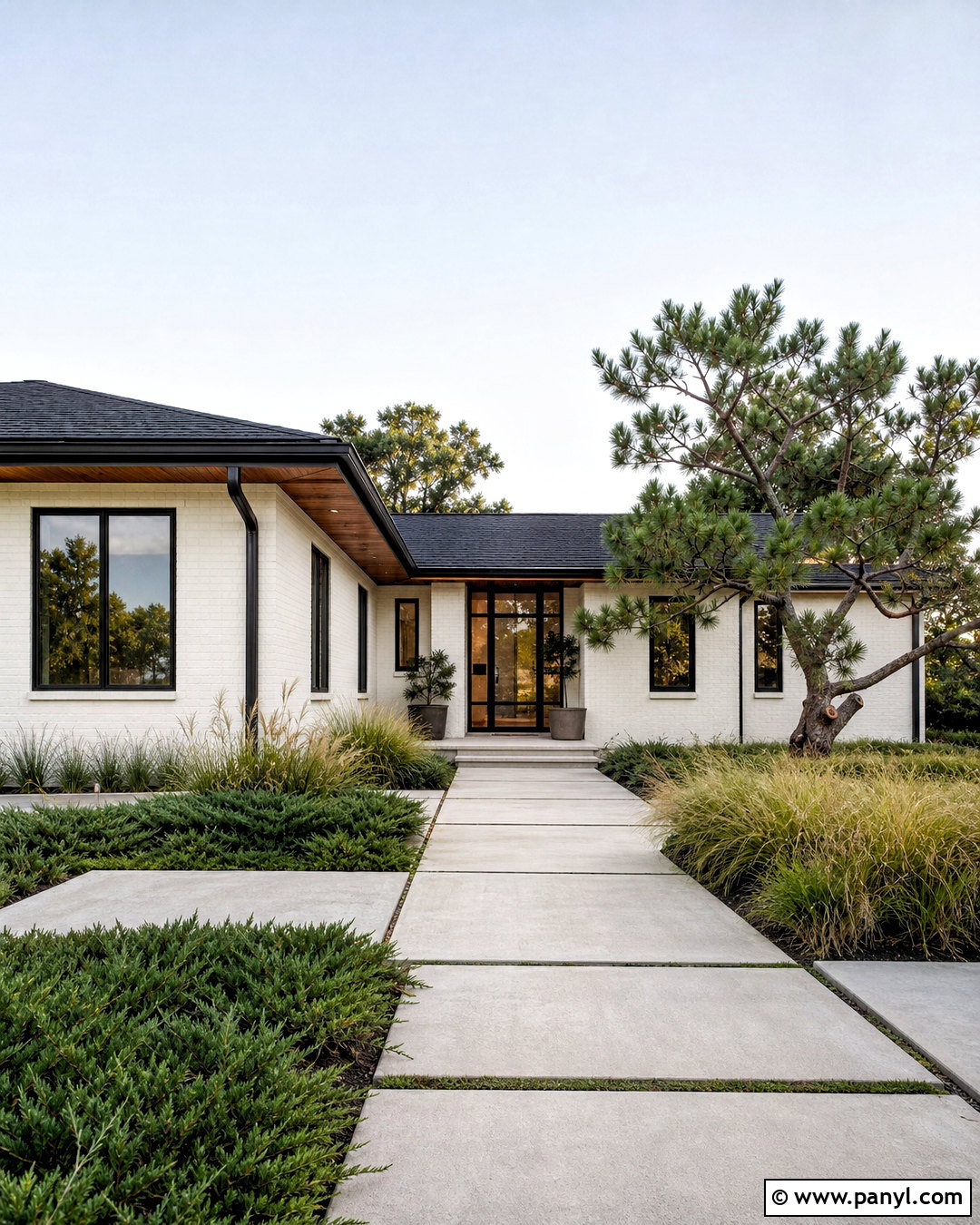 White Painted Brick With Black Windows - 20 white painted brick exterior ideas