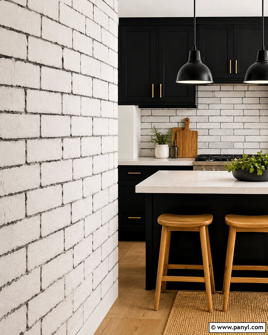 White Painted Brick With Dark Mortar - 20 brick painting interior ideas