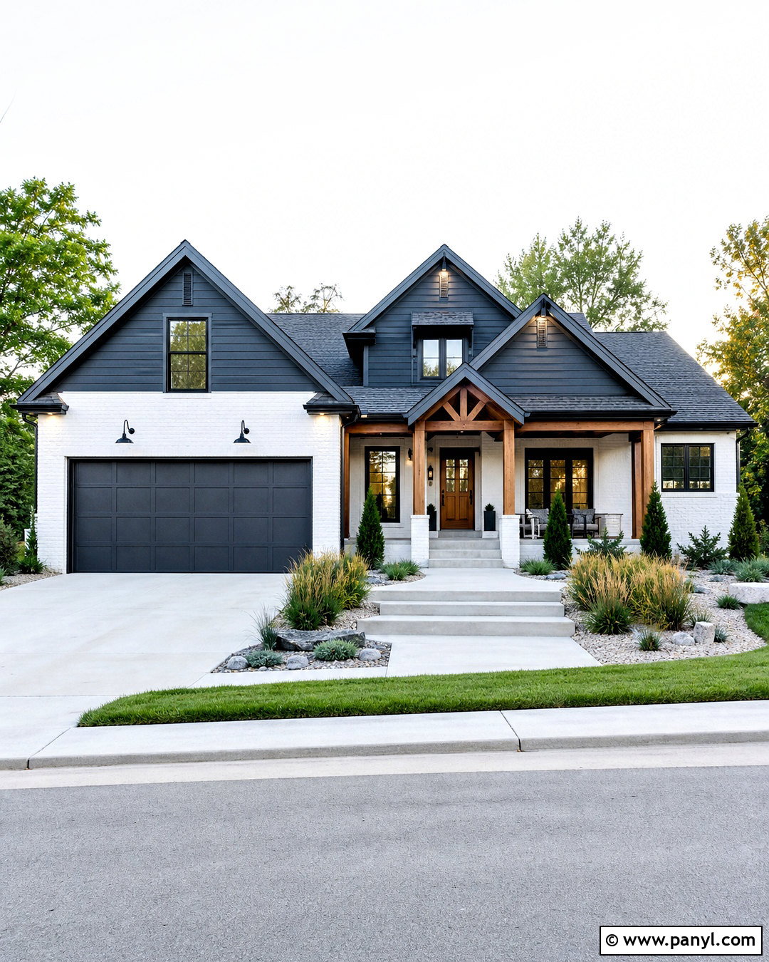 White Painted Brick With Dark Siding - 20 white painted brick exterior ideas