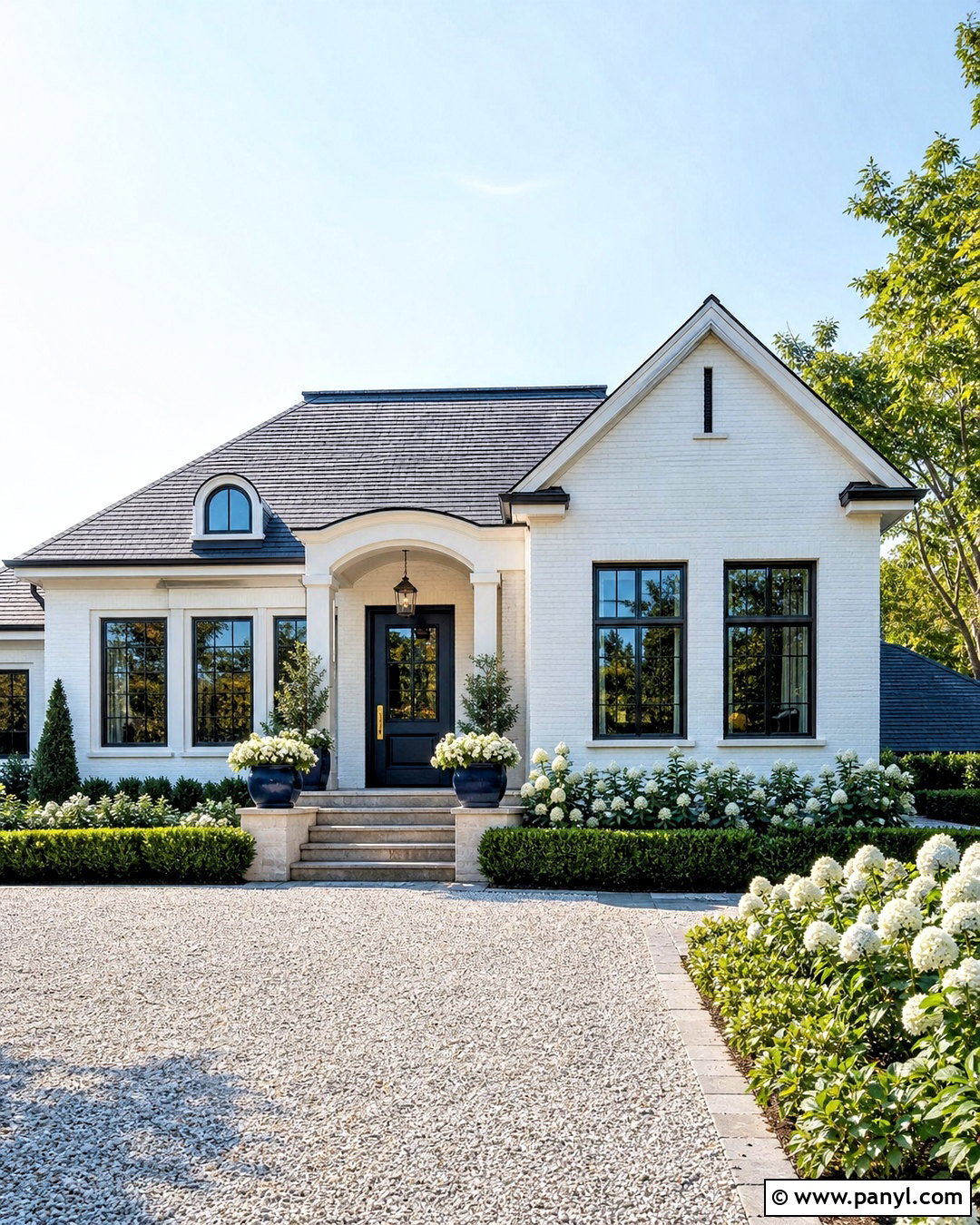 White Painted Brick With Navy Front Door - 20 white painted brick exterior ideas