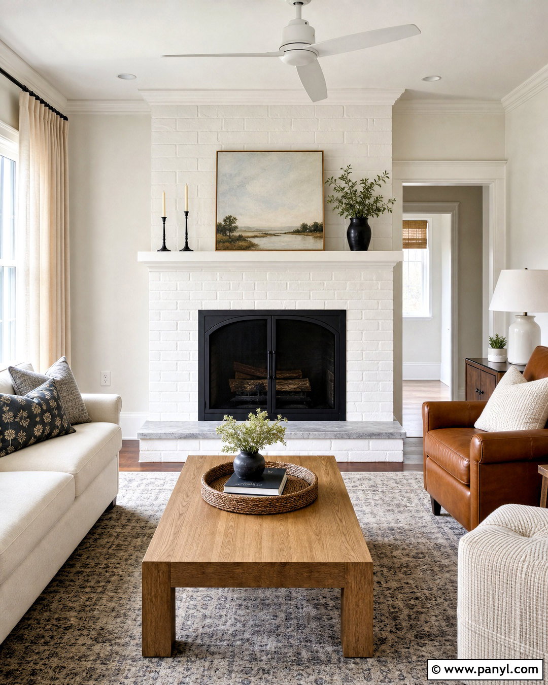 White Painted Red Brick Fireplace - 20 red brick fireplace makeover ideas