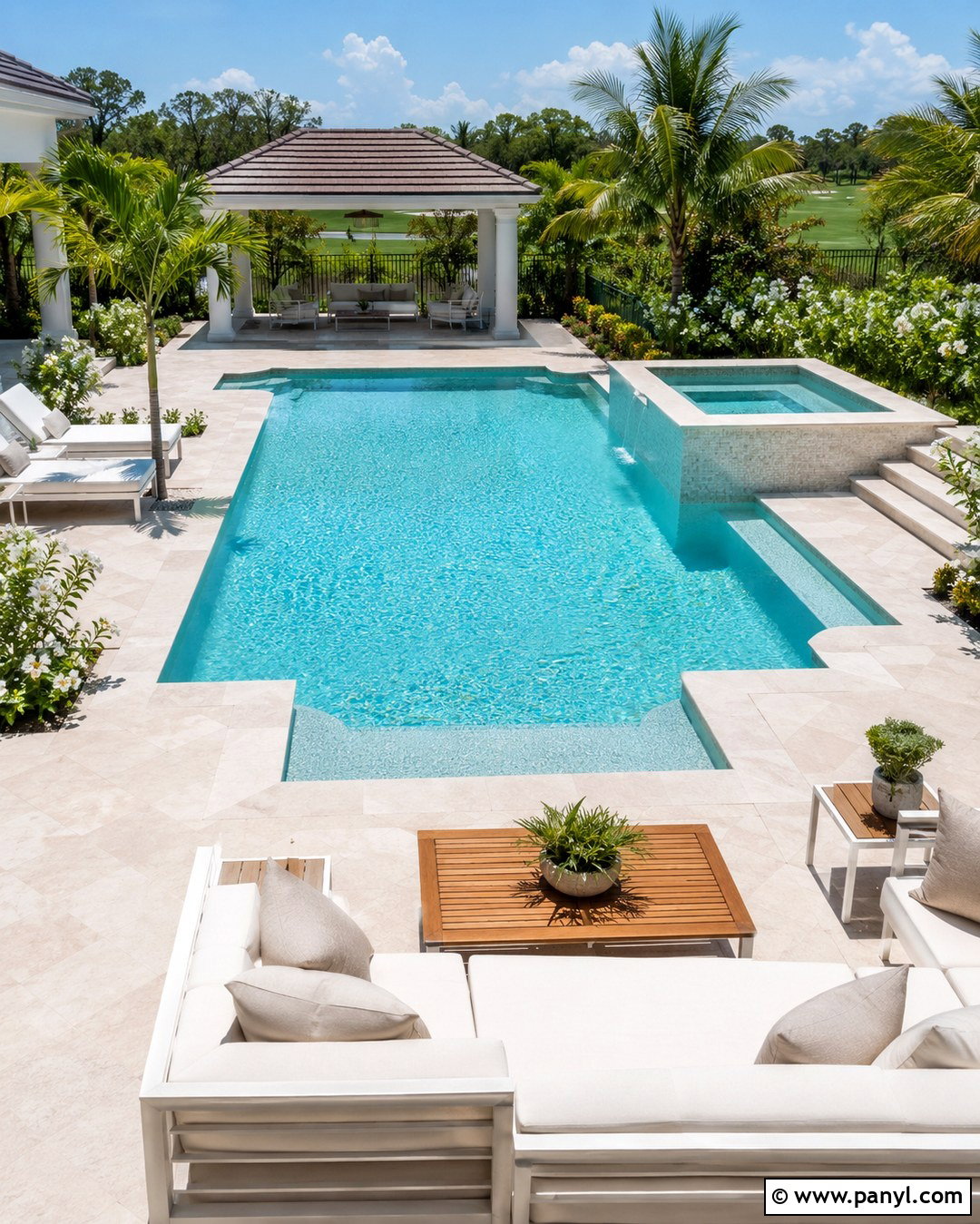 White Pearl PebbleTec Pool - 20 pebble tech colors