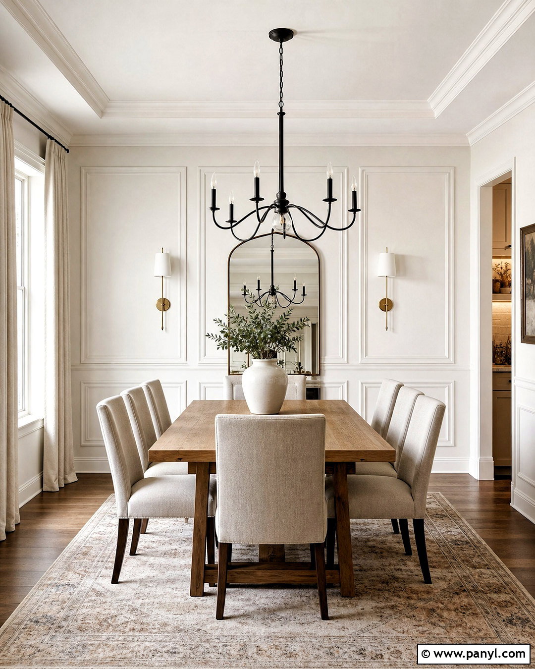 White Picture Frame Molding Feature Wall - 20 white feature wall ideas