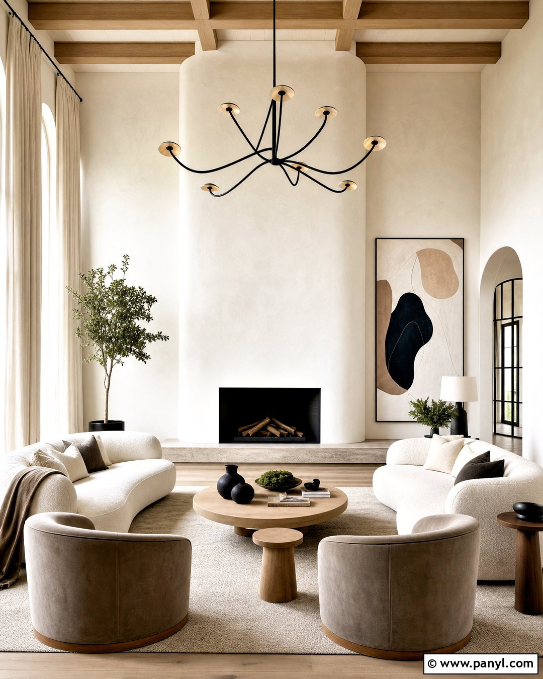 White Plaster Fireplace Wall - 20 tall fireplace wall high ceilings