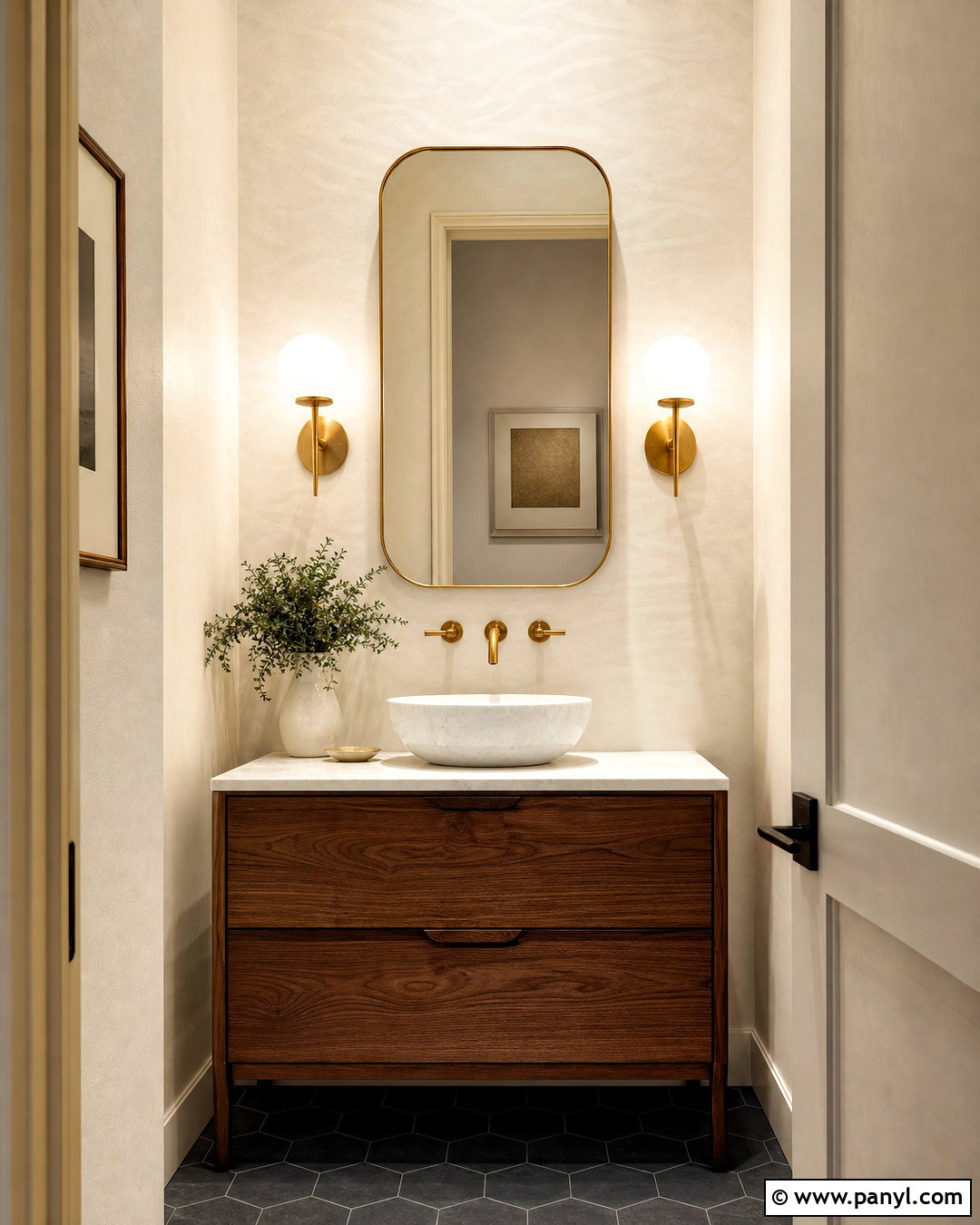 White Rag Rolled Powder Room - 20 white wall paint texture ideas