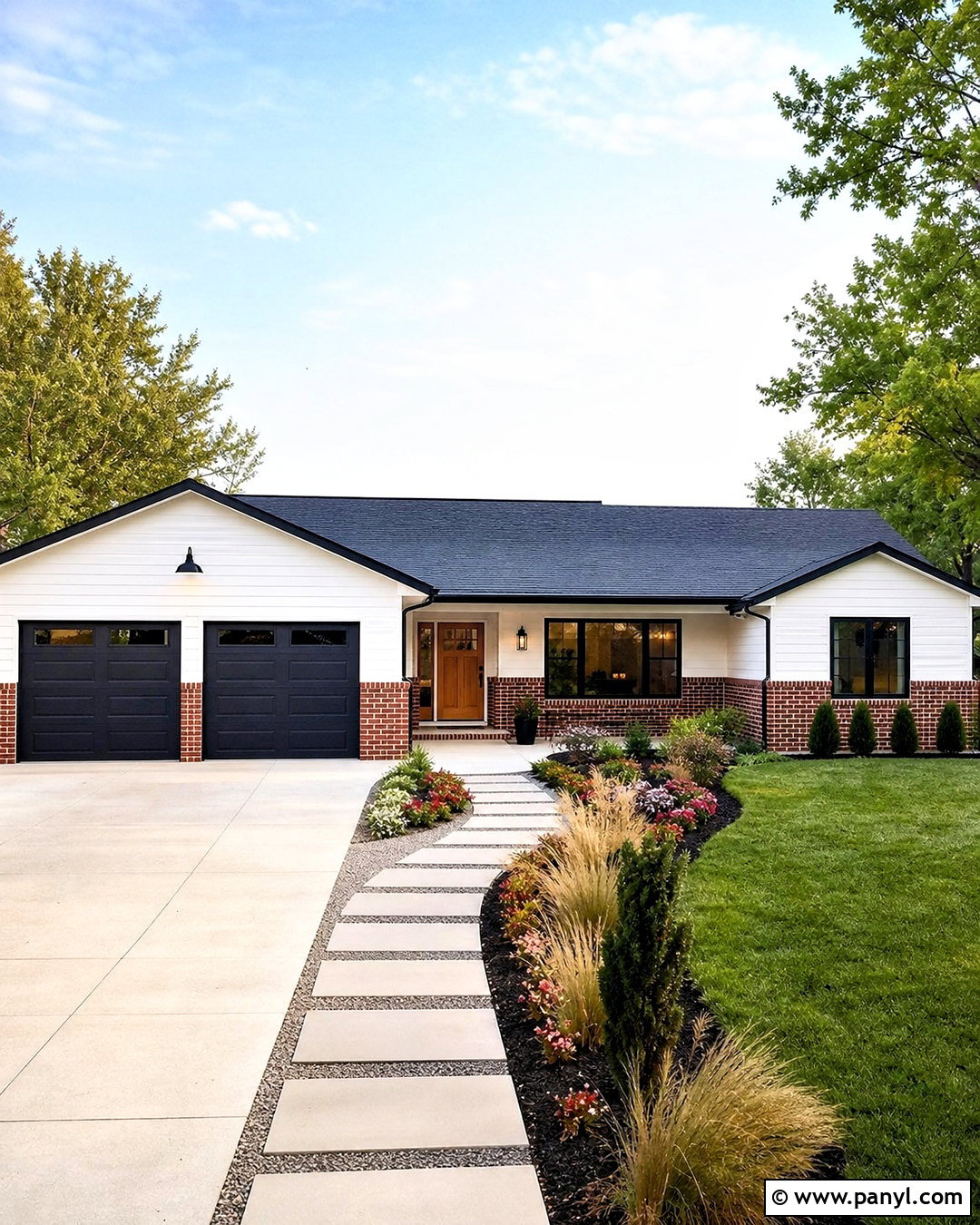 White Ranch House With Red Brick - 20 white house with red brick ideas