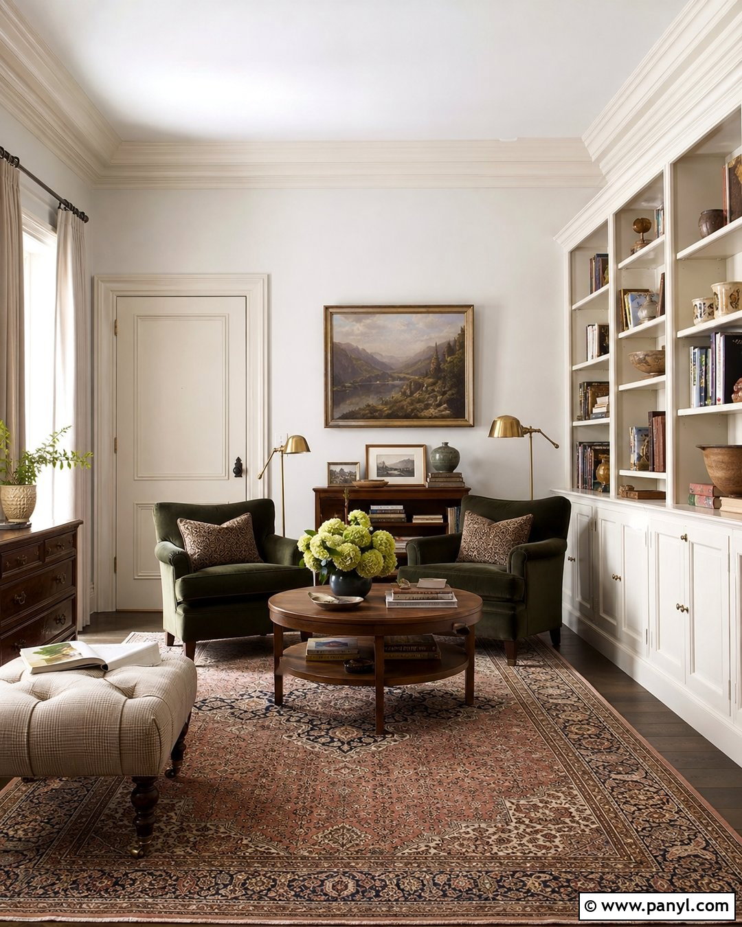 White Reading Room With Cream Trim - 30 white walls with cream trim ideas