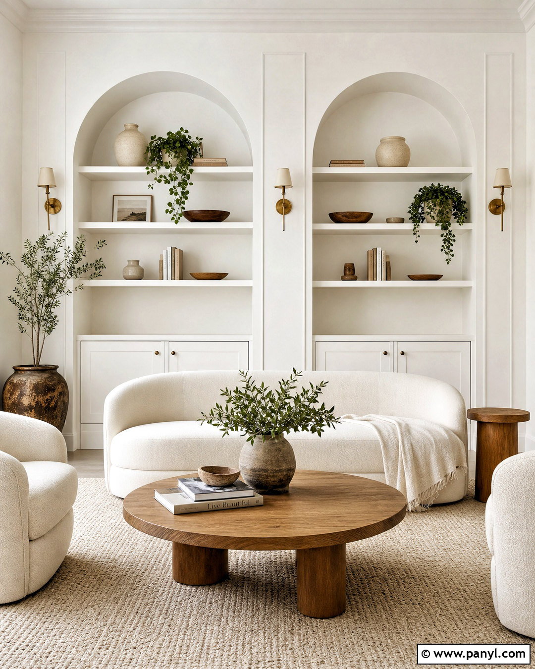 White Room Background With Arched Shelves - 20 white room background ideas
