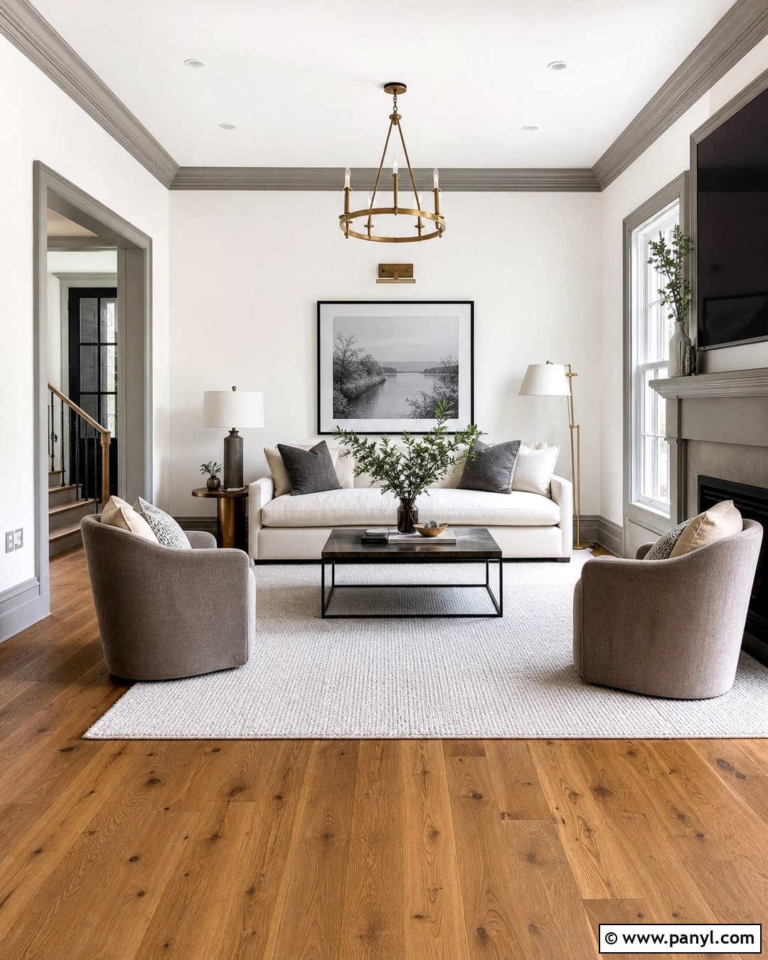 White Room With Grey Baseboards - 30 White Walls Grey Trim Ideas