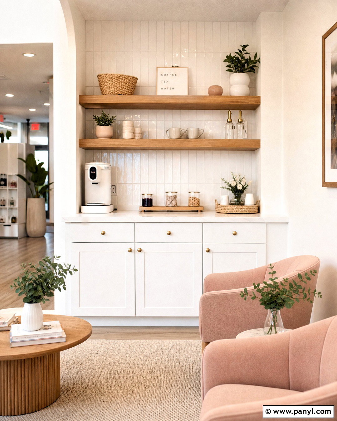 White Salon Coffee Bar - 20 salon coffee bar ideas