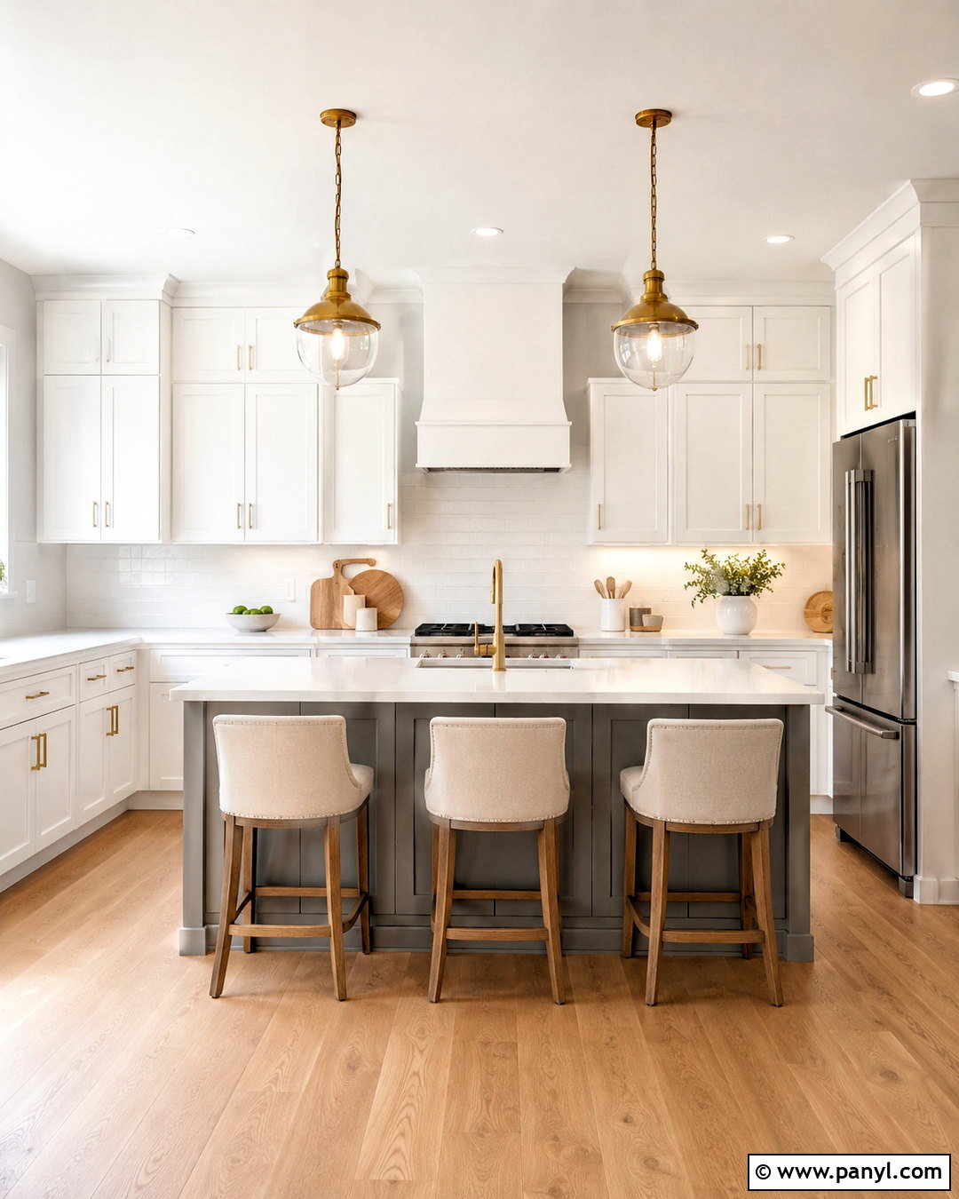 White Shaker Cabinets With Gray Walls And Gray Island - 20 White Shaker Cabinets With Gray Walls