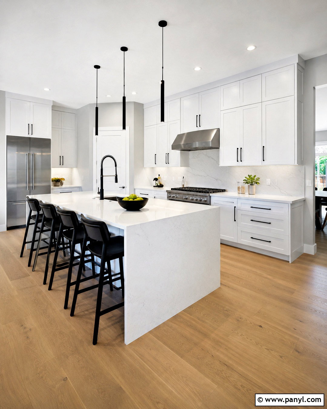 White Shaker Cabinets With Gray Walls In A Modern Kitchen - 20 White Shaker Cabinets With Gray Walls