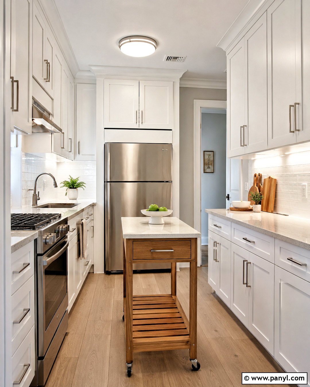 White Shaker Cabinets With Gray Walls In A Small Kitchen - 20 White Shaker Cabinets With Gray Walls