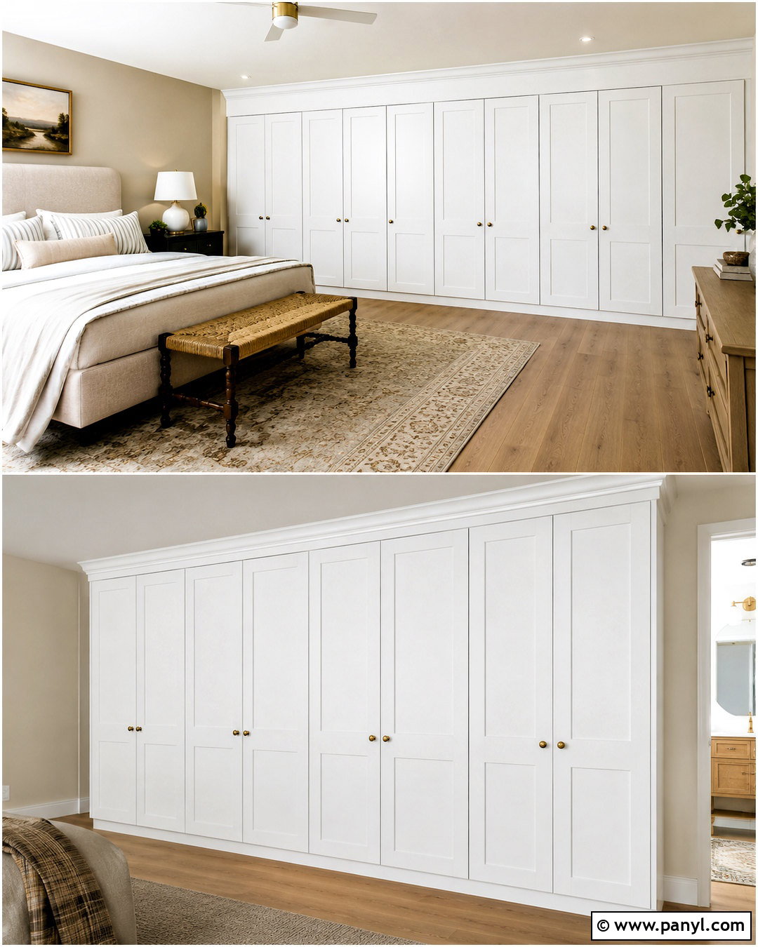 White Shaker Painted Built In Wardrobes - 20 painted built in wardrobes