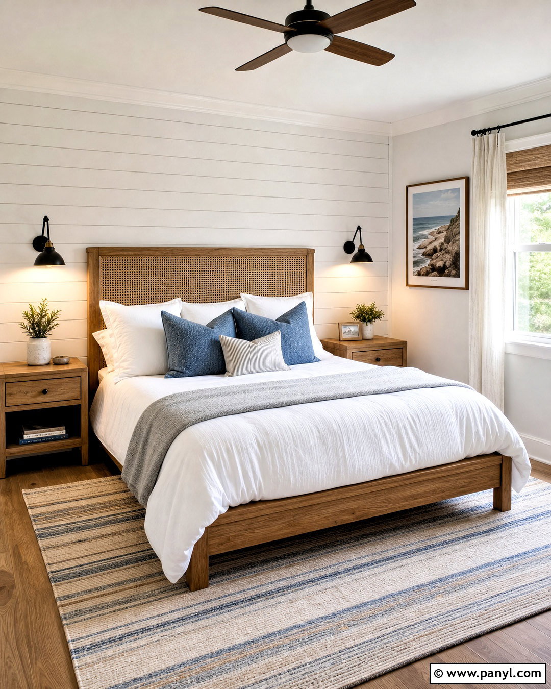 White Shiplap Bedroom Accent Wall - 20 small bedroom accent wall ideas