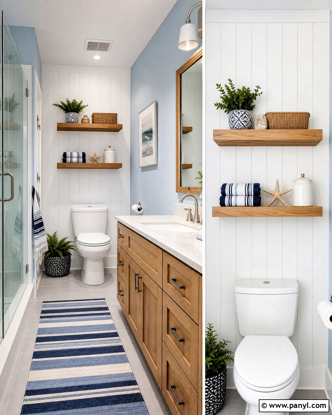 White Shiplap Behind Toilet Accent Wall - 20 behind toilet accent wall ideas