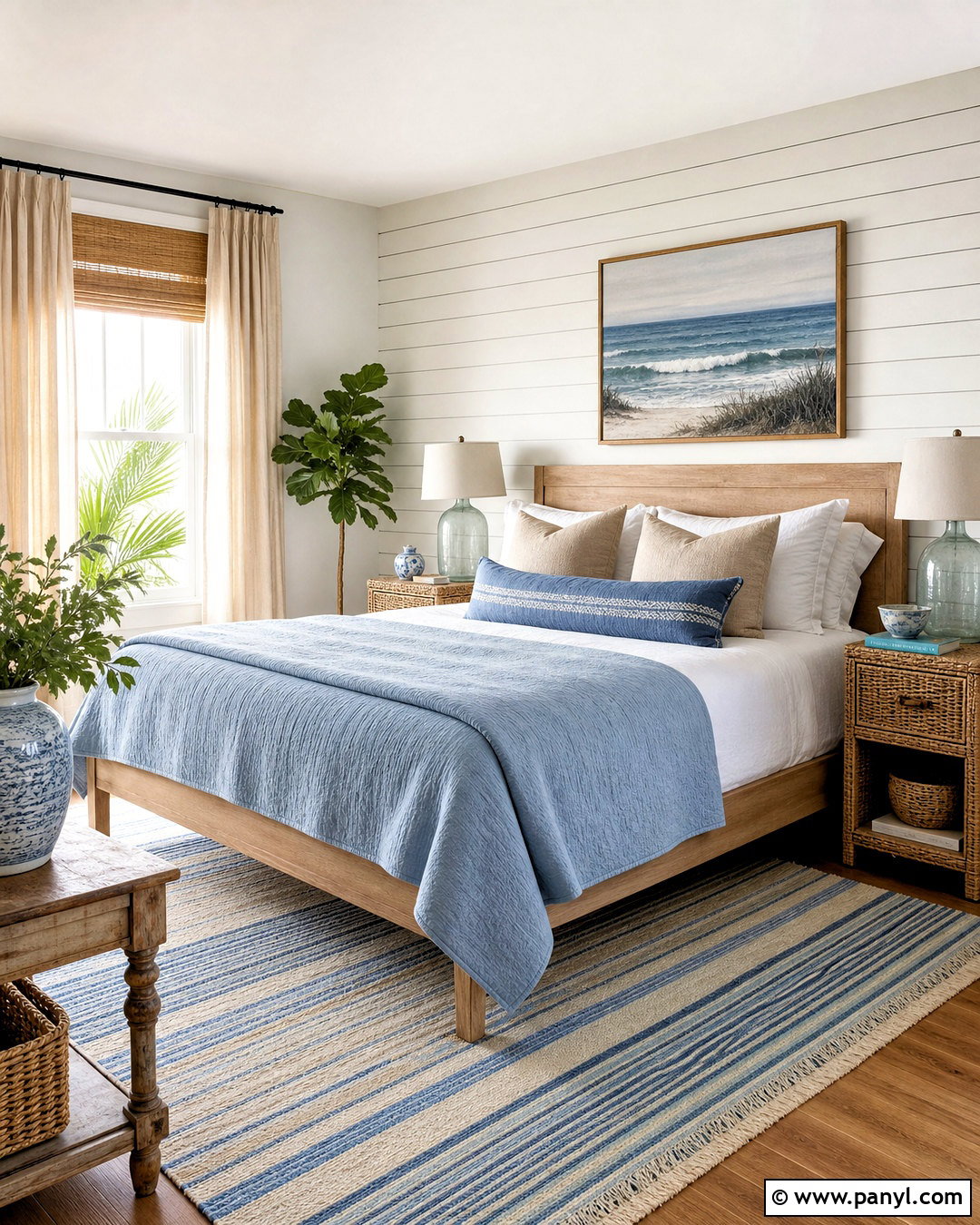 White Shiplap Coastal Accent Wall - 20 room accent wall ideas
