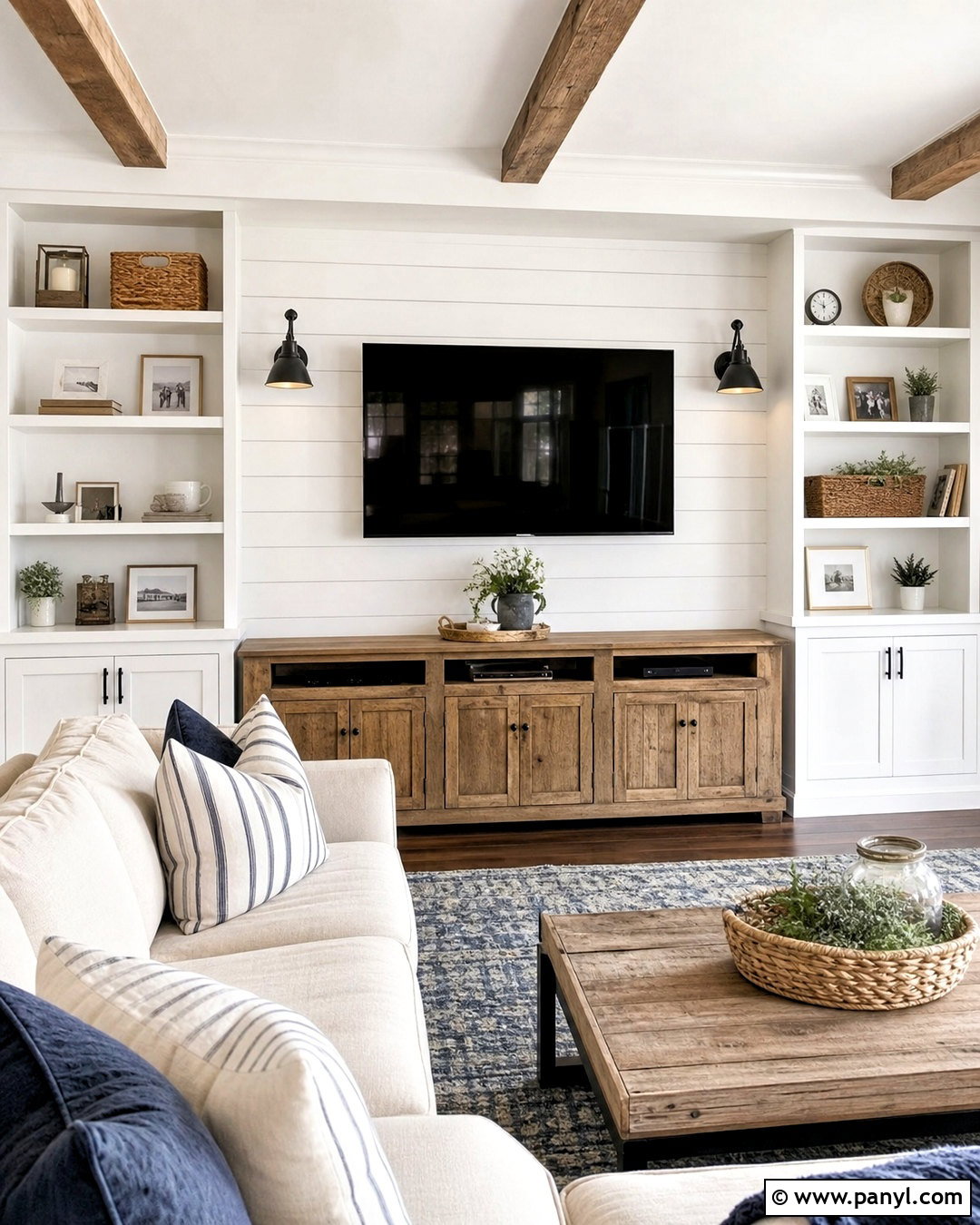 White Shiplap Family Room TV Wall - 20 family room tv wall ideas