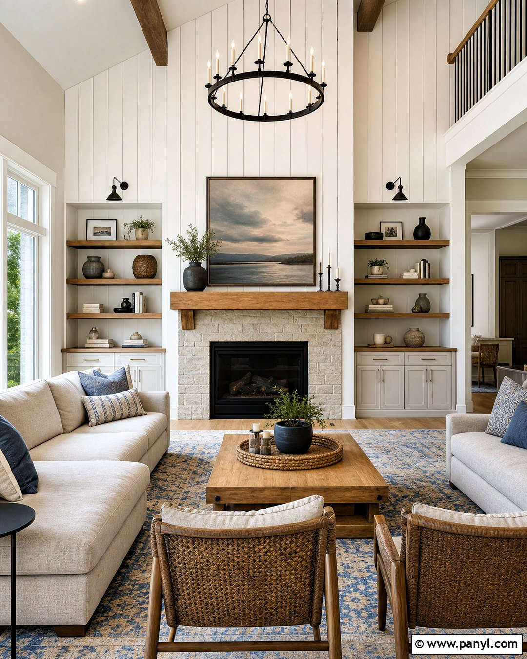 White Shiplap Fireplace Accent Wall - 20 accent wall fireplace living room ideas
