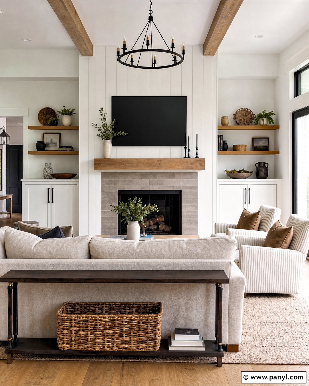 White Shiplap Fireplace Wall - 20 fireplace accent wall ideas