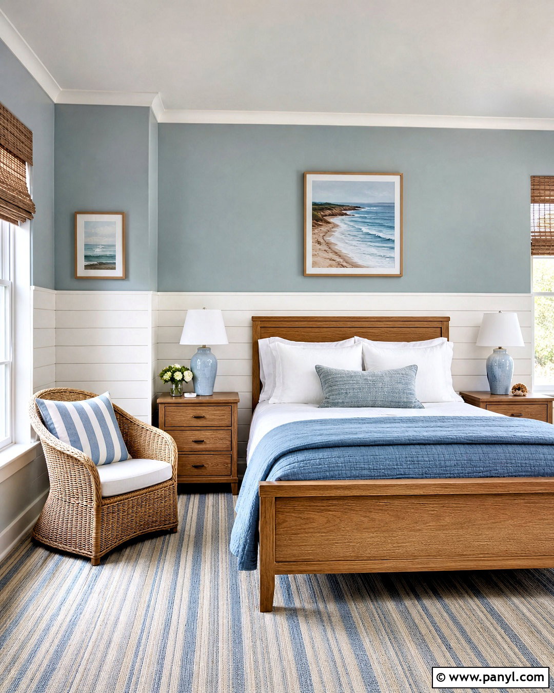 White Shiplap Half Wall Paneling In A Guest Room - 20 half paneled walls
