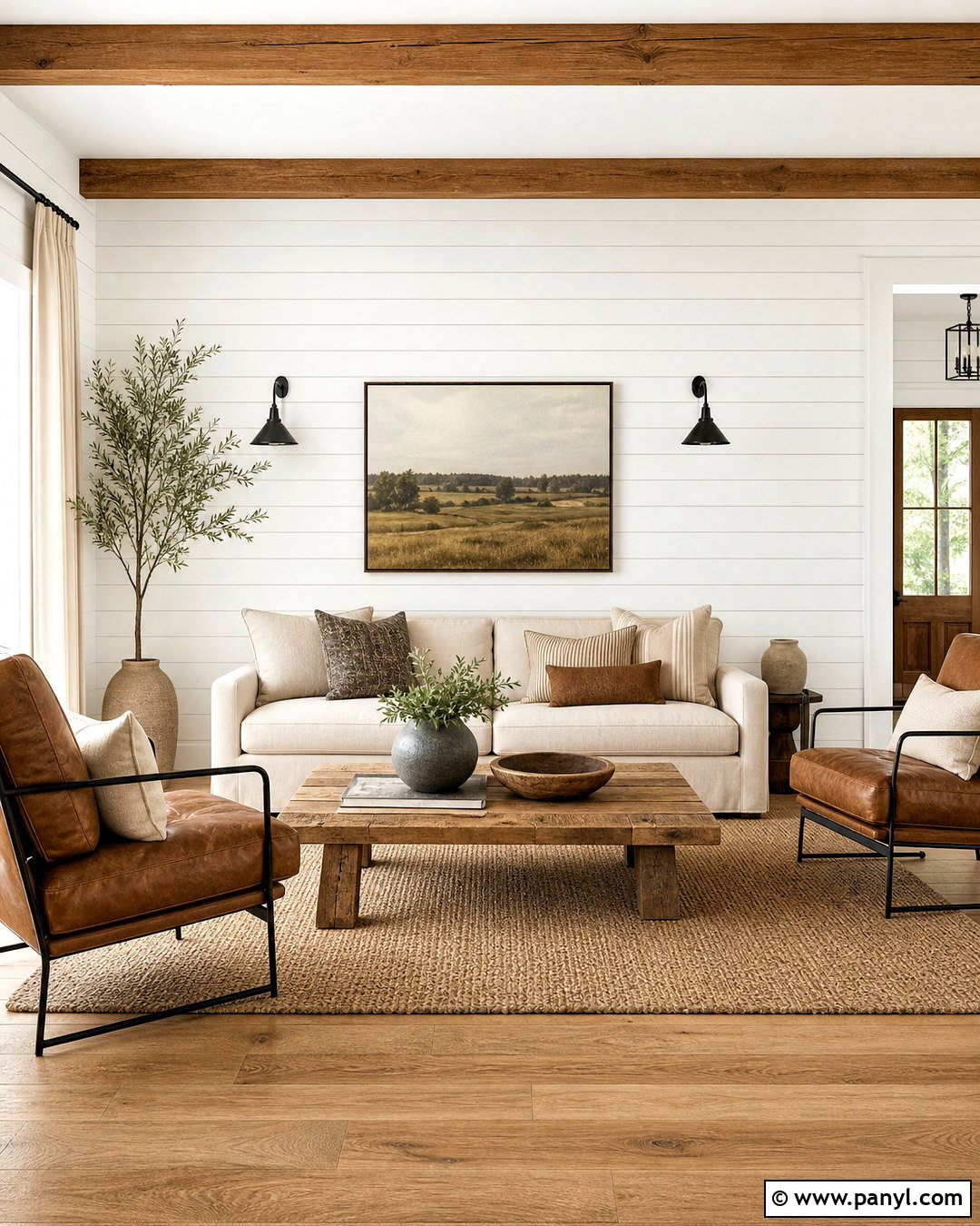 White Shiplap Living Room Wall - 20 farmhouse shiplap walls