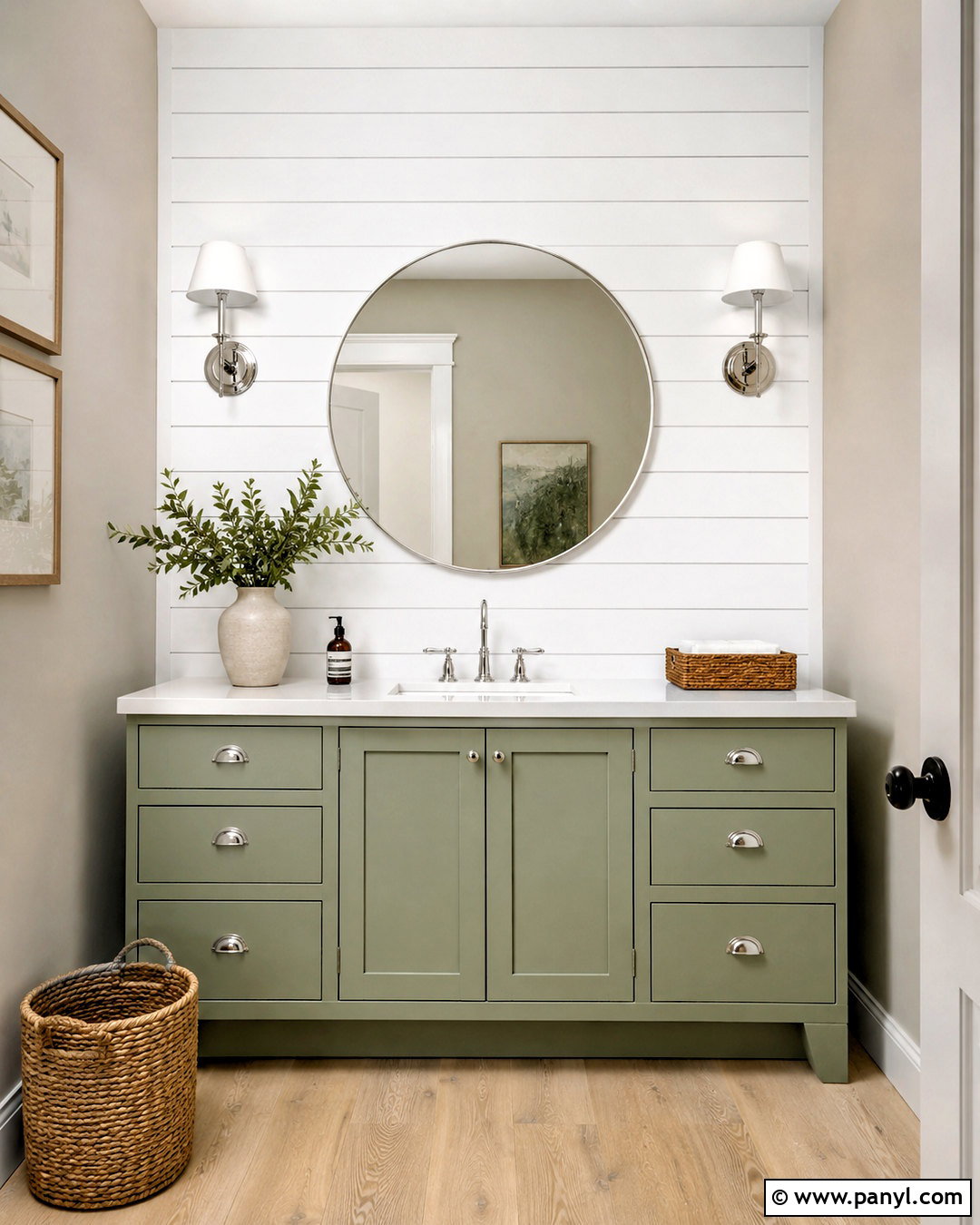 White Shiplap Powder Room Accent Wall - 20 powder room accent wall ideas